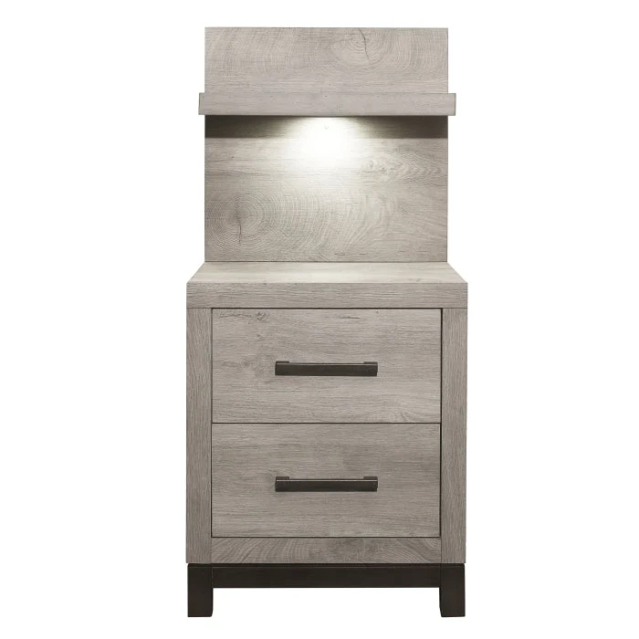 1577-4P-Bedroom (2) Night Stand with Wall Panel