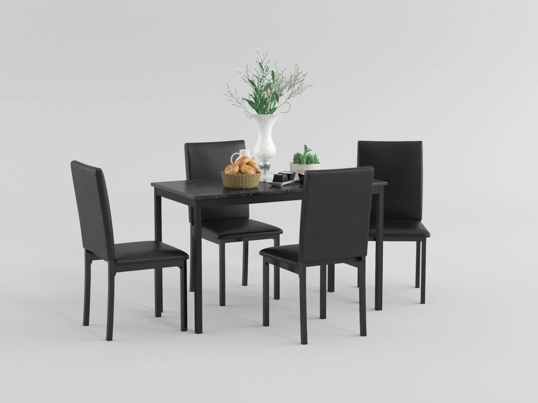 2601BK-48 - Dining Table, Faux Marble Top - Image 4
