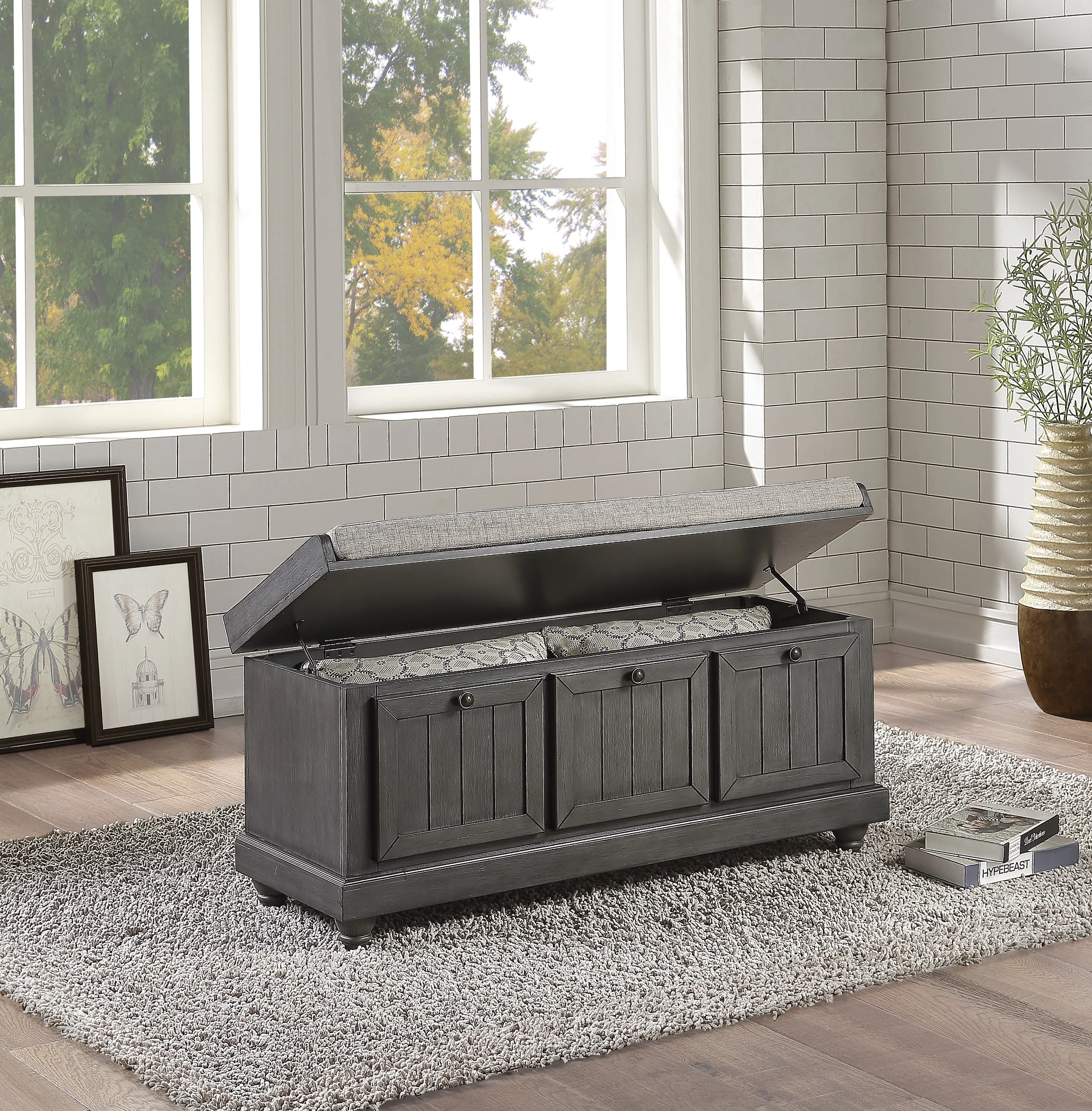 4586DG - Lift Top Storage Bench - Image 4