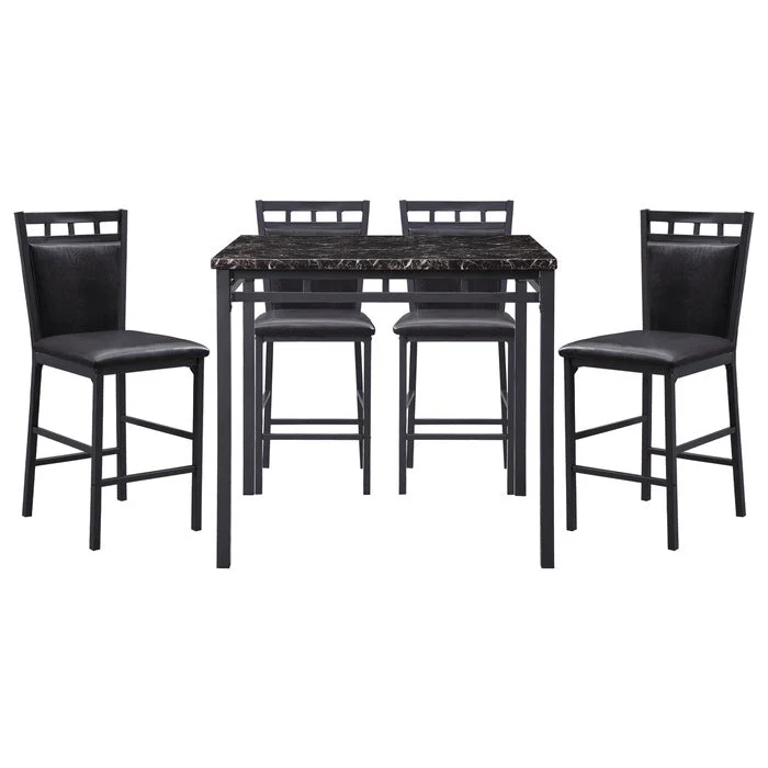 5275-36 - 5-Piece Pack Counter Height Set, Faux Marble Top