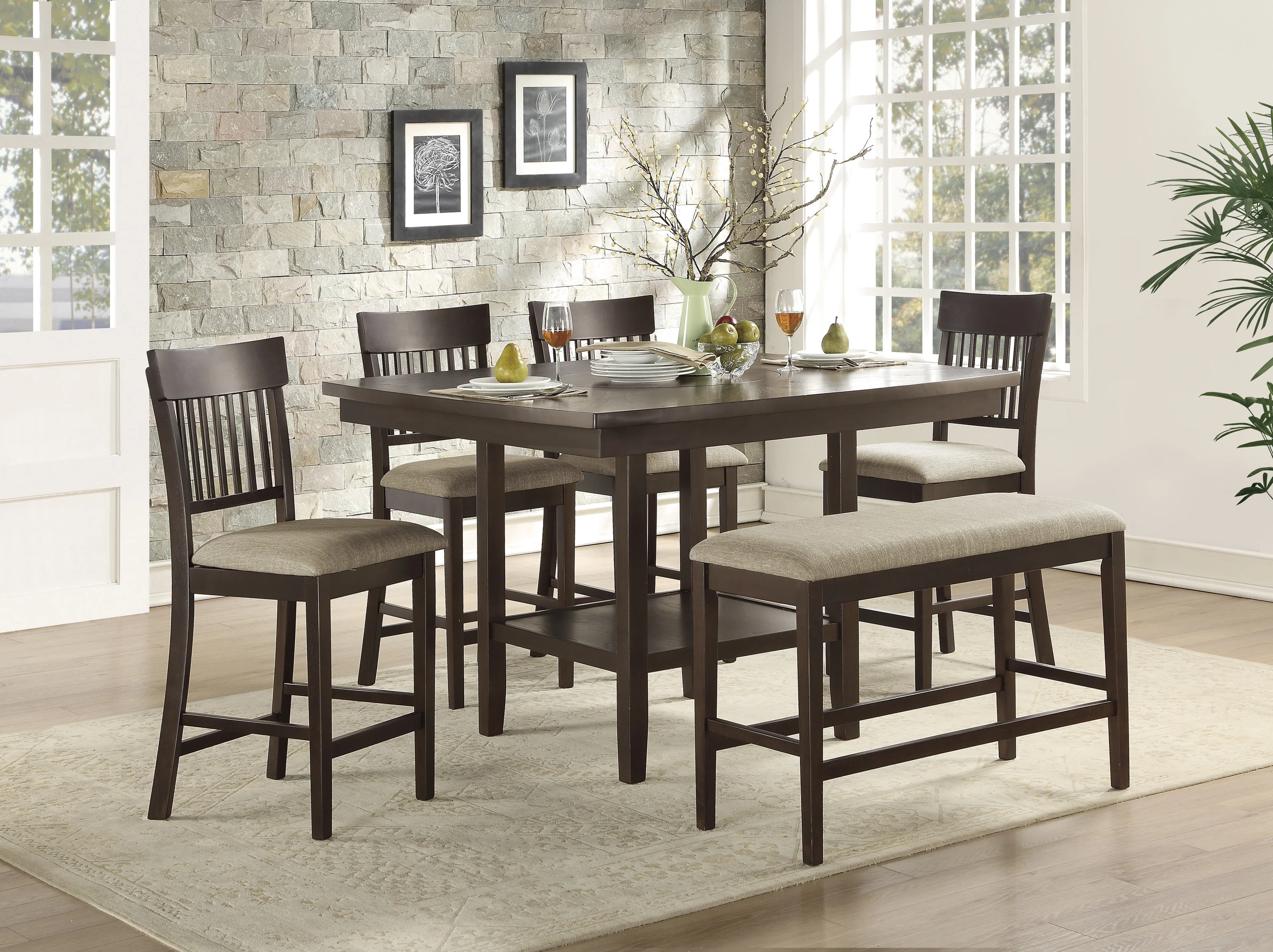 5716-36 - Counter Height Table with Lazy Susan - Image 5