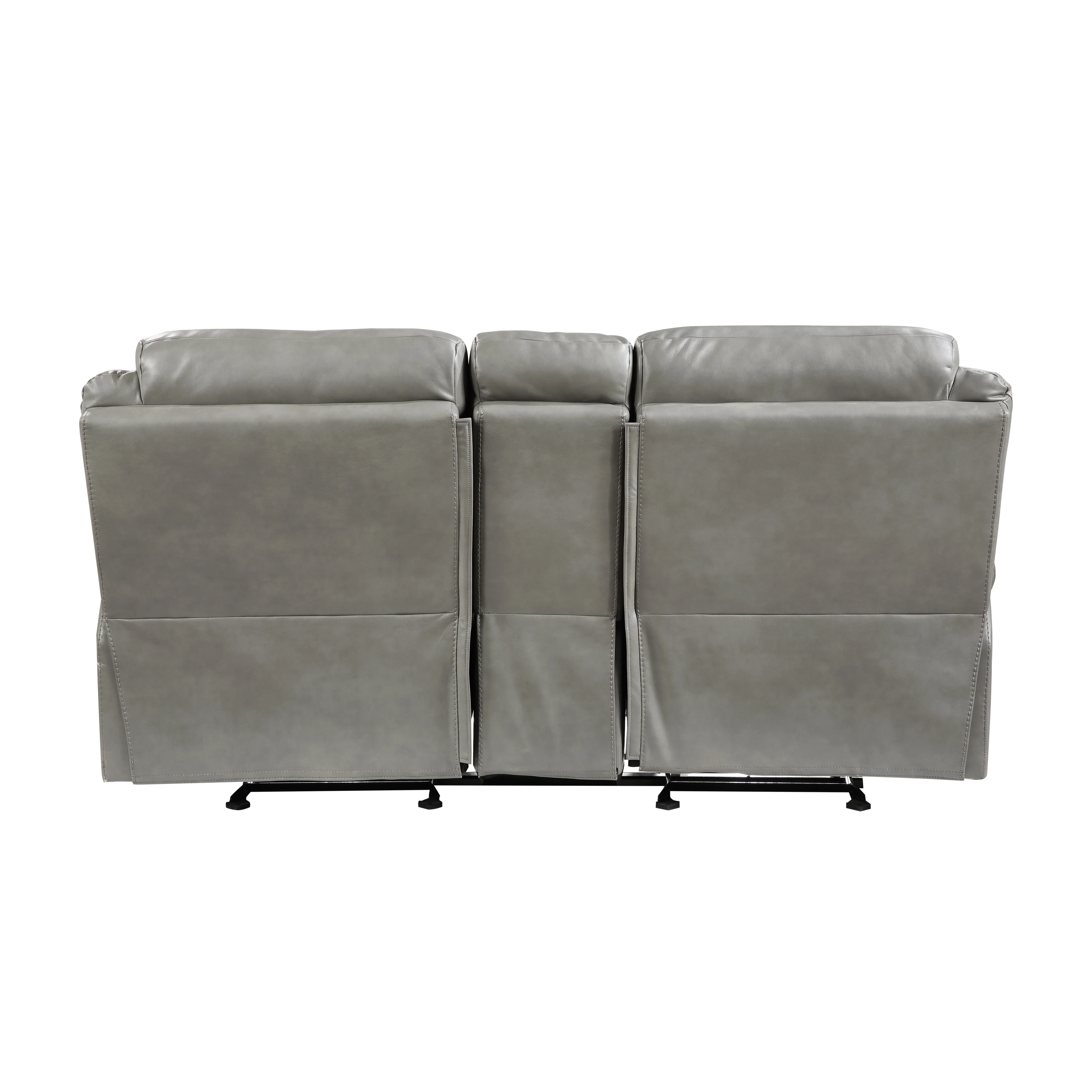 8206GRY-2 - Double Glider Reclining Love Seat with Center Console, Receptacles and USB Ports - Image 2