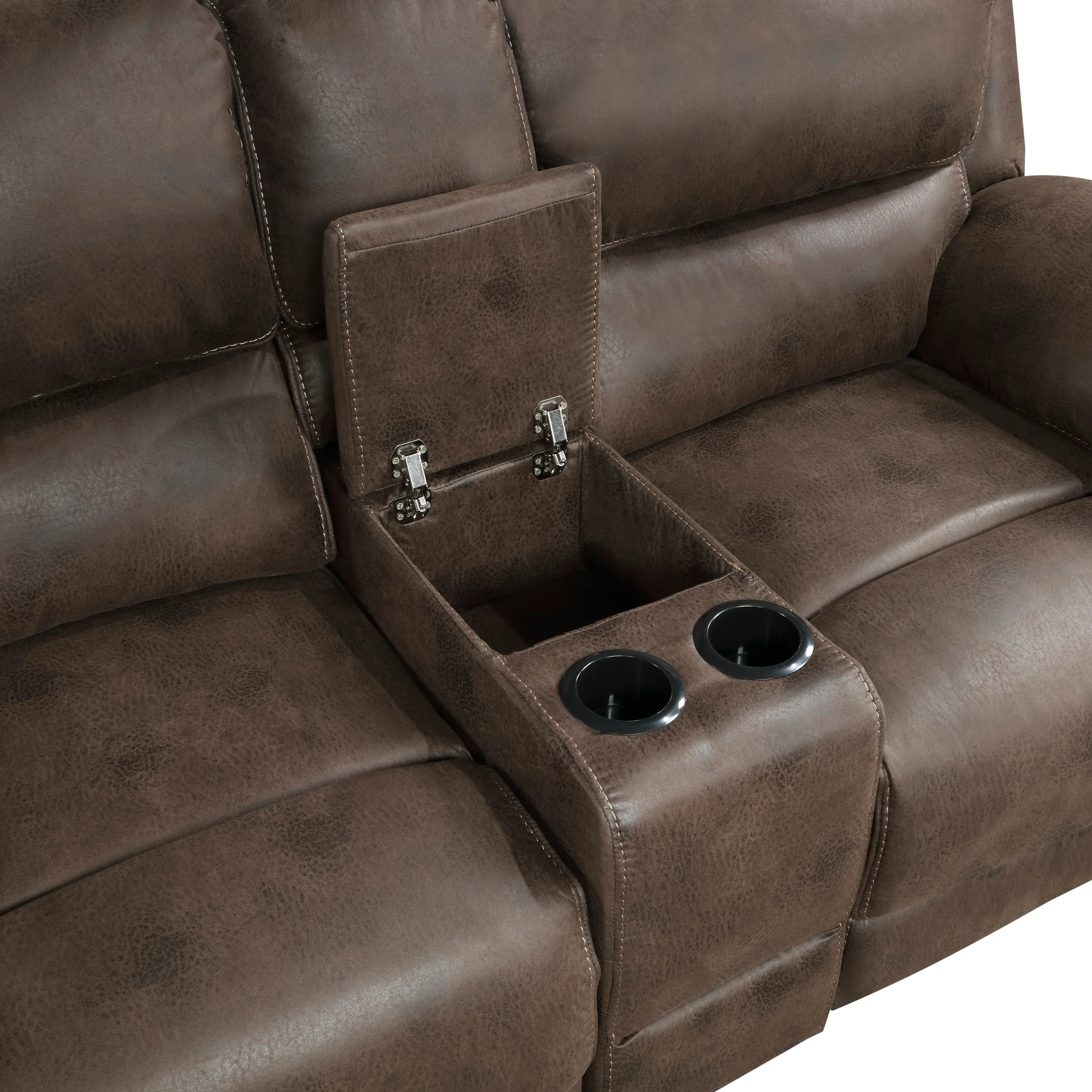 8517BRW-2PW - Power Double Reclining Love Seat with Center Console - Image 5