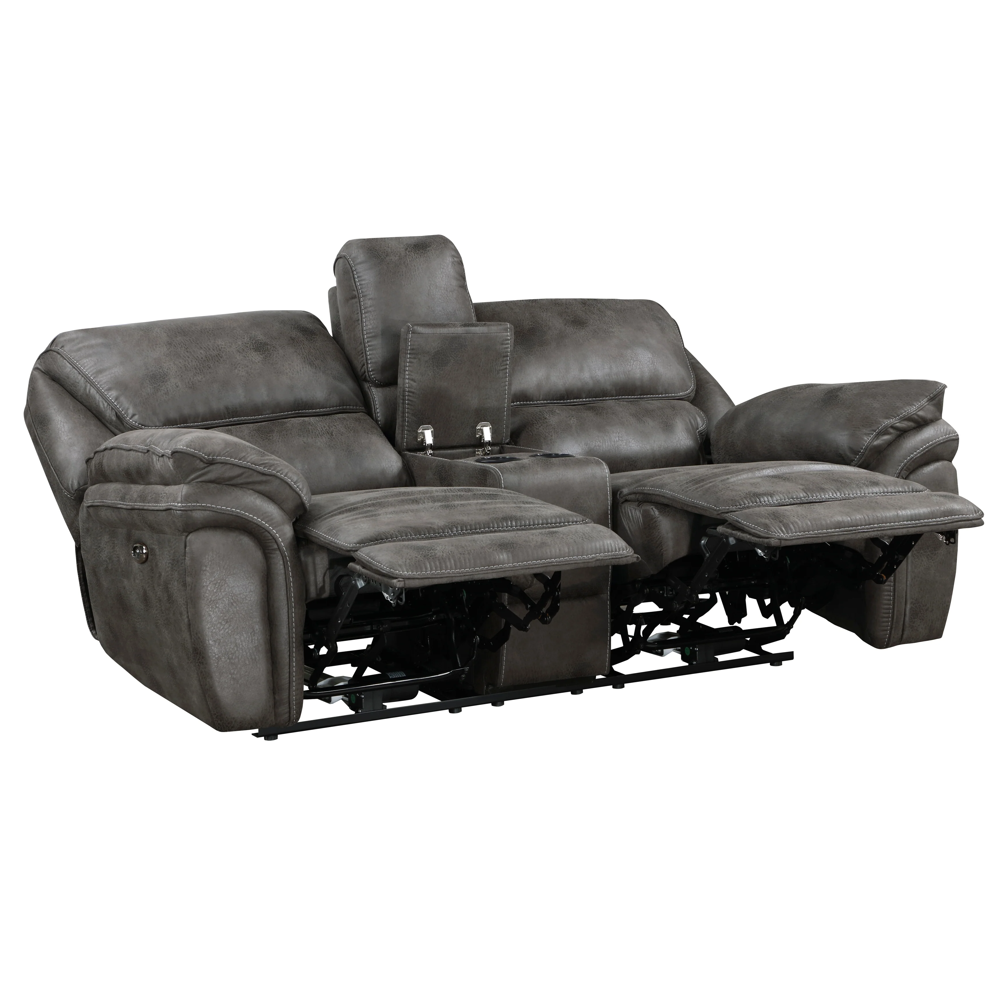 8517GRY-2PW - Power Double Reclining Love Seat with Center Console - Image 4