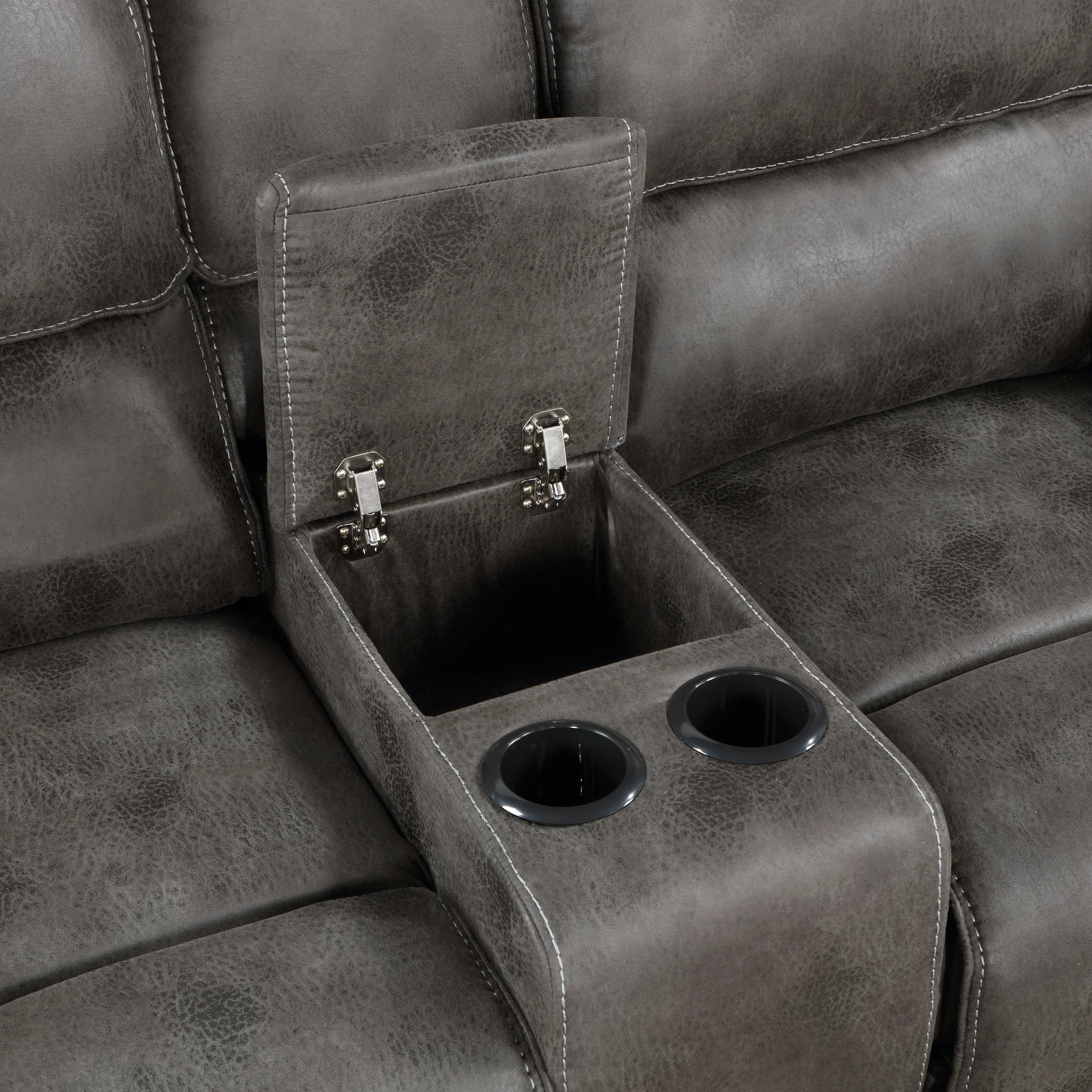 8517GRY-2PW - Power Double Reclining Love Seat with Center Console - Image 5