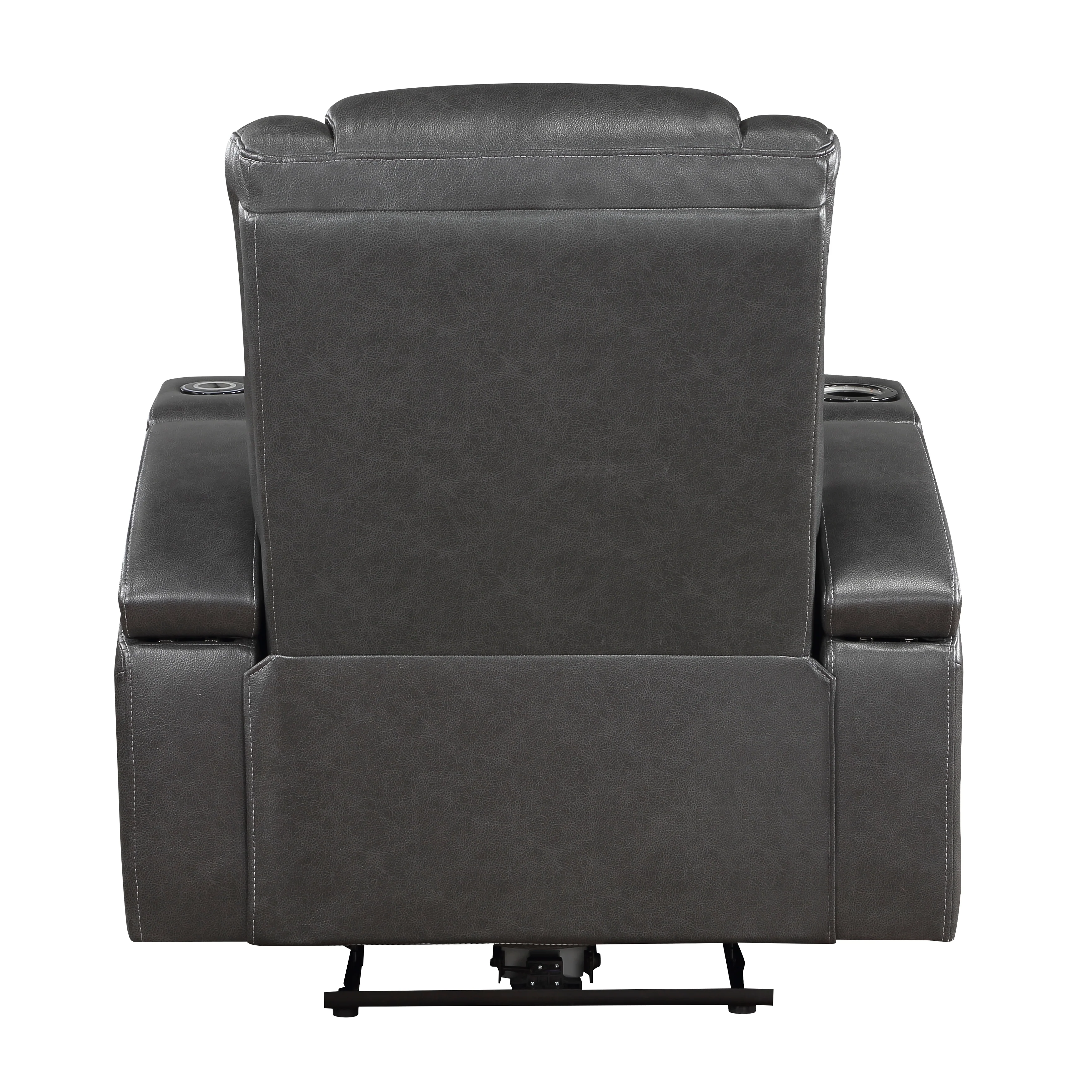 8522GRY-1PW - Power Reclining Chair with Wireless Charger, Cooling Cup-Holder, Storage Arms, Speakers, LED Light and USB port - Image 4