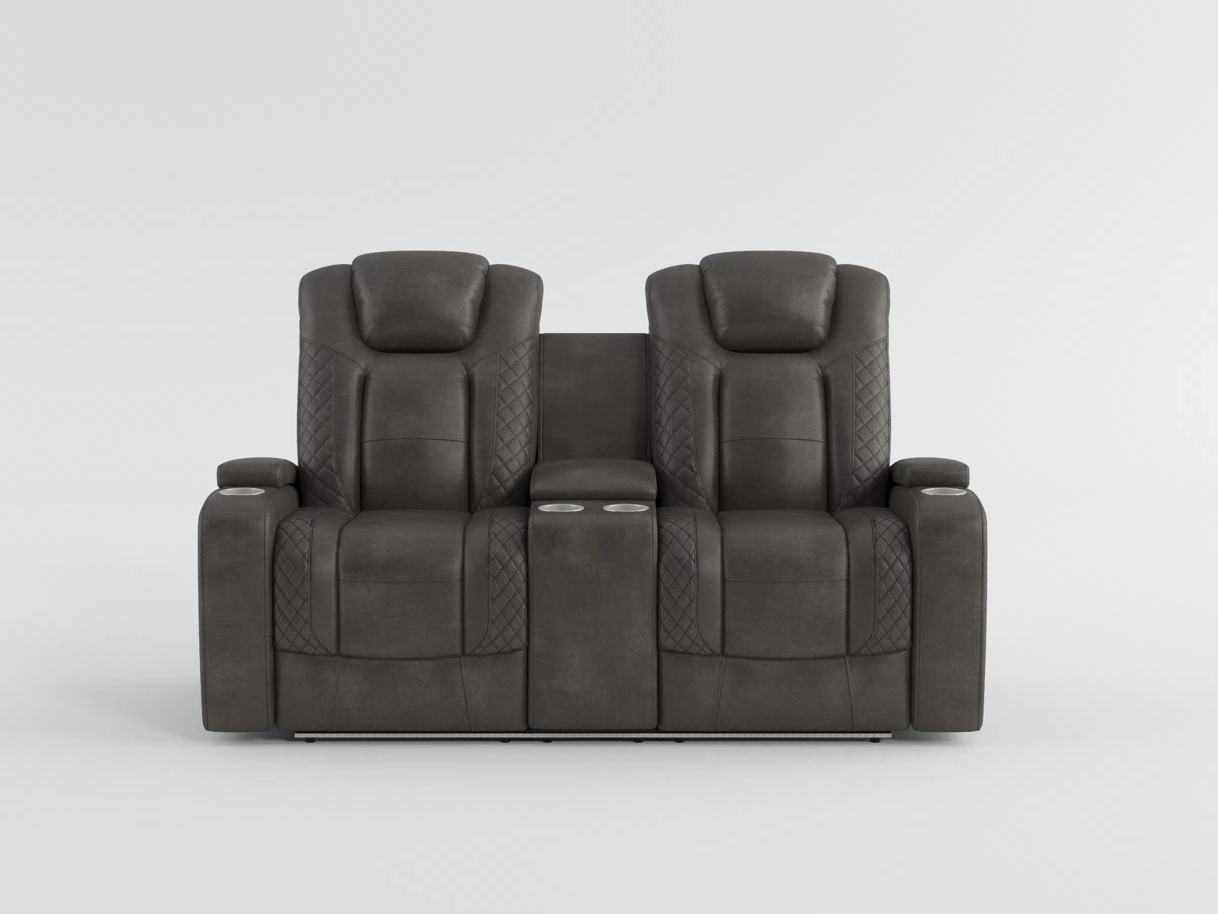 9211BRG-2PWH - Power Double Reclining Love Seat with Center Console, Power Headrests, Storage Arms and Cup Holders - Image 2