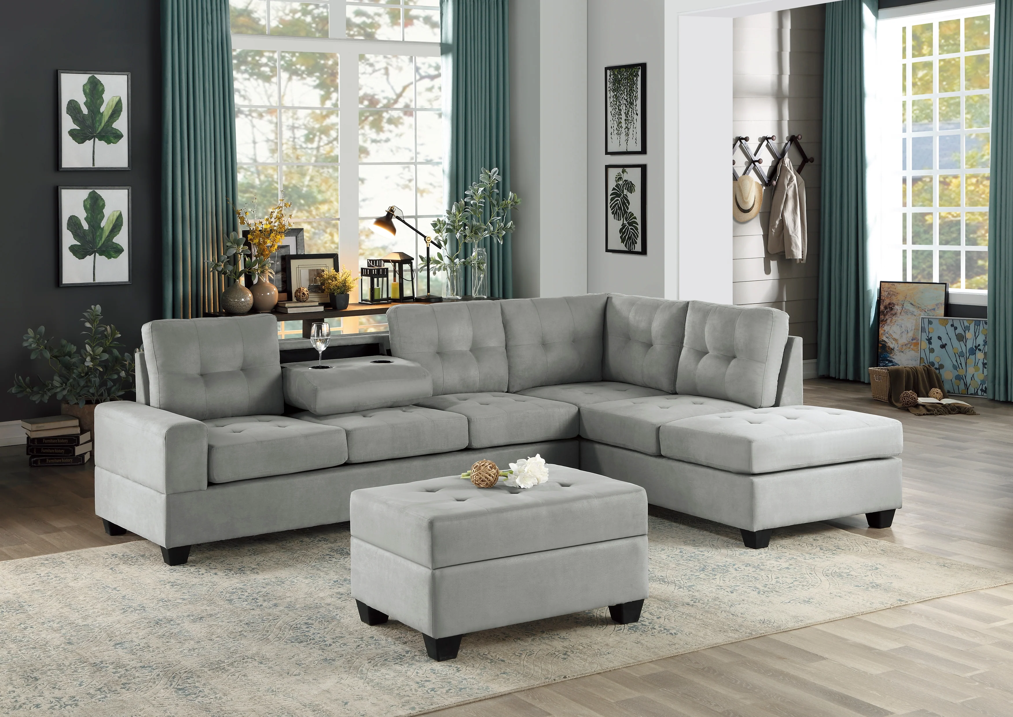 9507GRY-4 - Storage Ottoman - Image 3