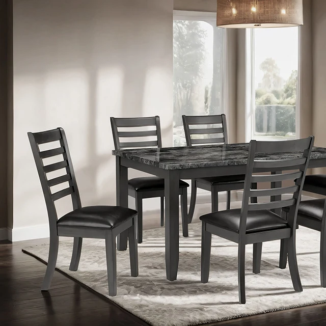 Adia 7 Pc Dinning Table Set Grey & Brown - Image 2