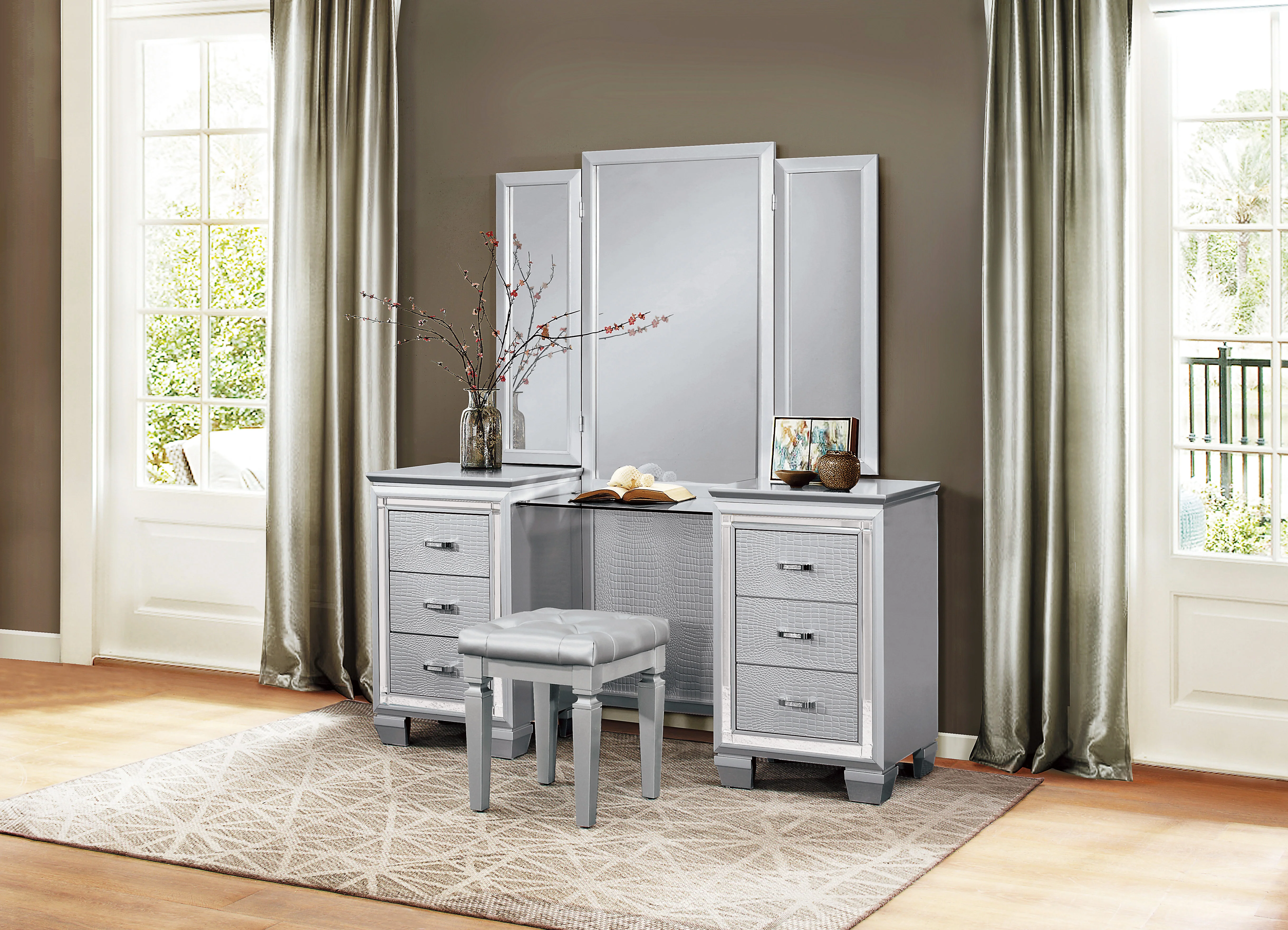 Allura Dressing Table With Mirror - Image 2
