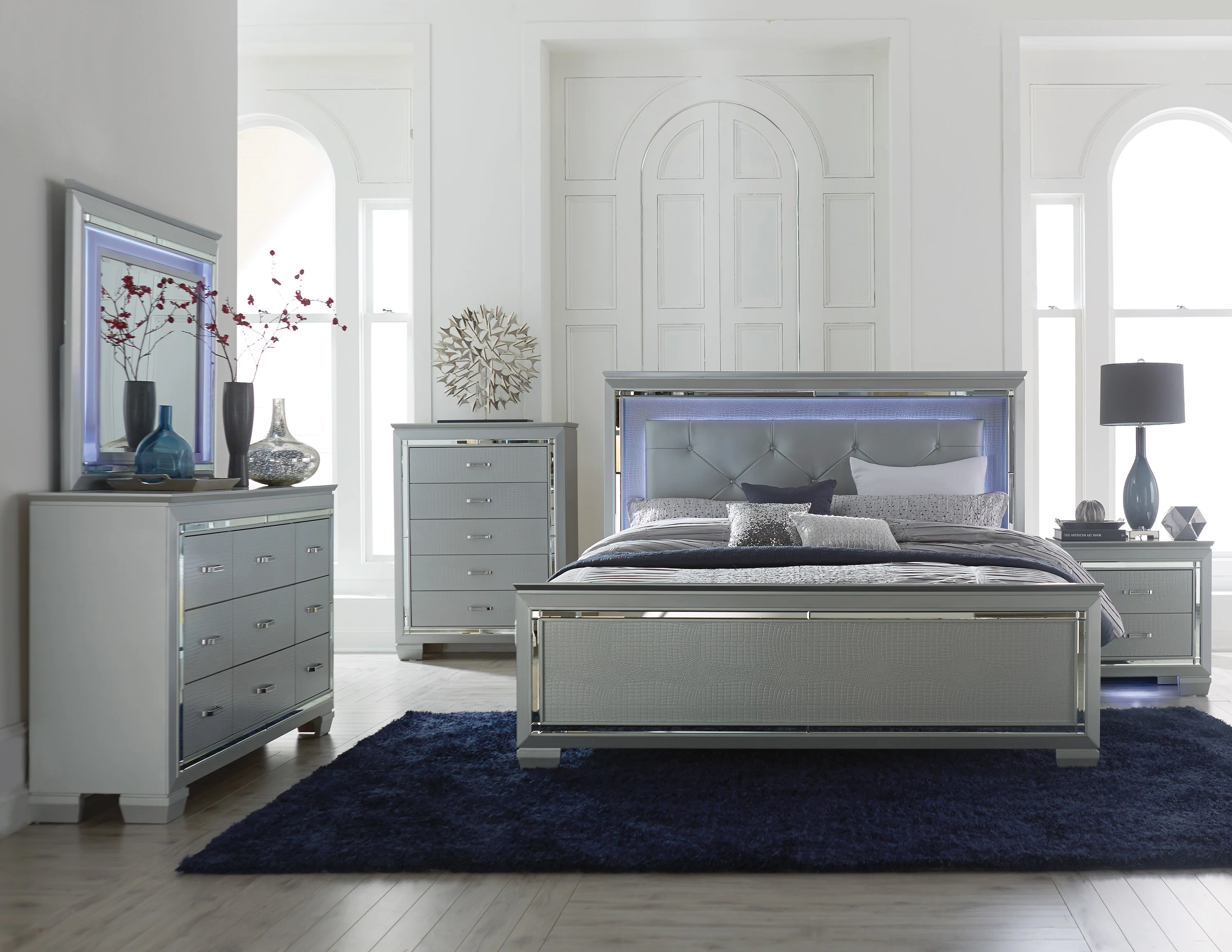 Allura (3)Eastern King Bed, LED Lighting - Image 4