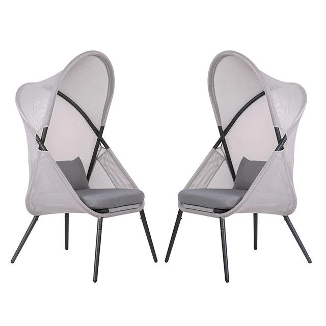Alverta Foldable Chair Grey & Black (2/Ctn) - Image 4