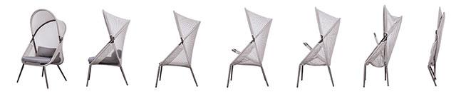 Alverta Foldable Chair Grey & Black (2/Ctn) - Image 5