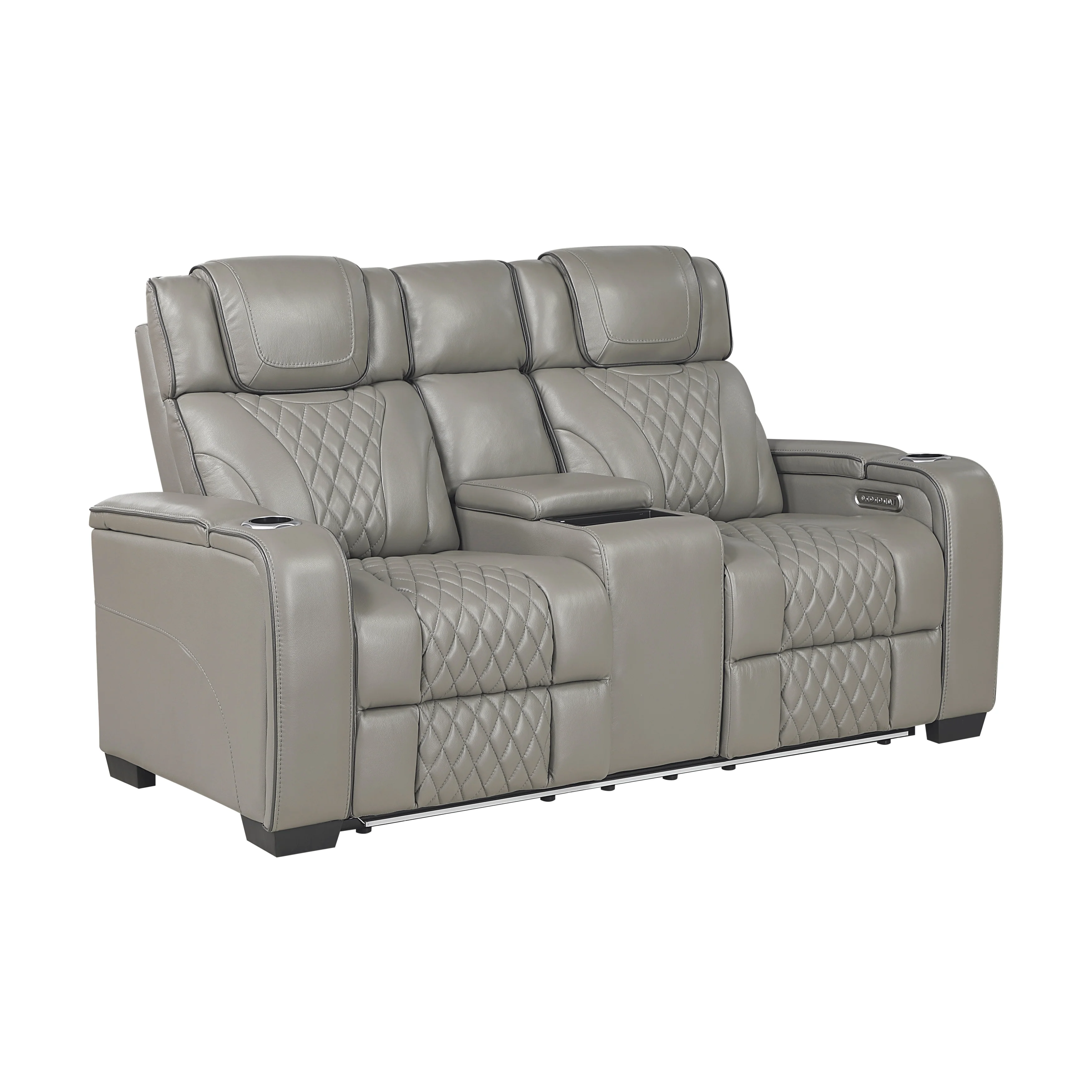 Apex Power Double Reclining Love Seat With Center Console, Power Headrests, Storage Arms With Cup Holders, Wireless Charger, Air Massage And Heat, LED Lighting And Charging Ports - Image 17