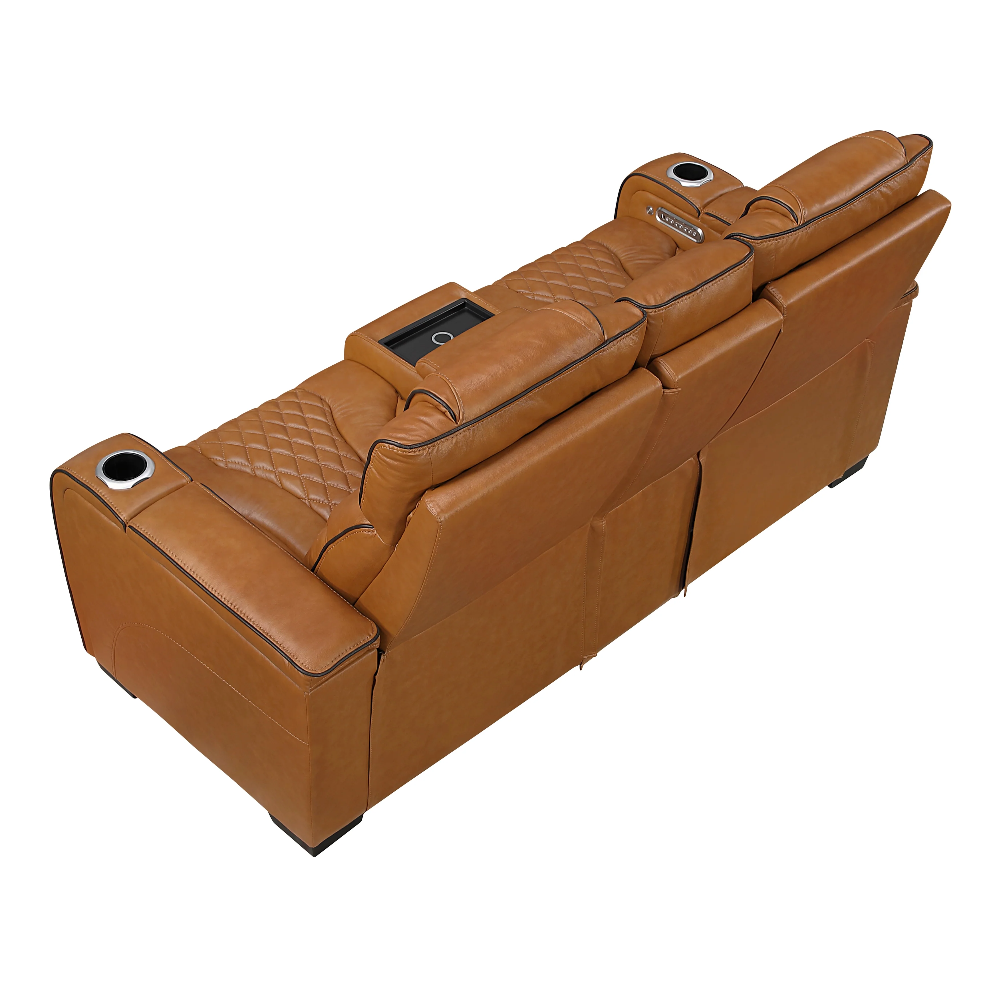 Apex Power Double Reclining Love Seat With Center Console, Power Headrests, Storage Arms With Cup Holders, Wireless Charger, Air Massage And Heat, LED Lighting And Charging Ports - Image 8