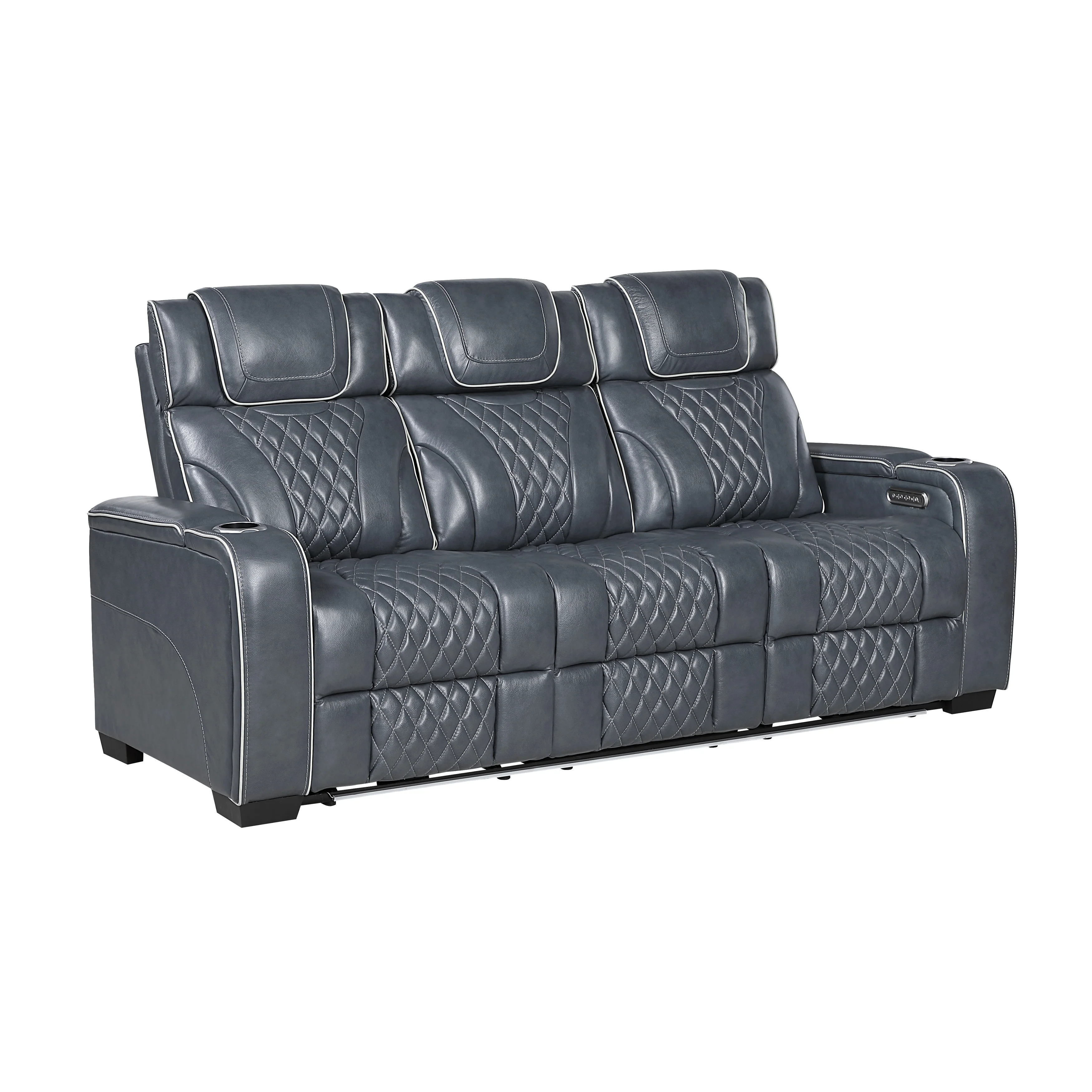 Apex Power Double Reclining Sofa With Center Drop-down Cup Holders, Power Headrests, Storage Arms With Cup Holders, Reading Lights, Wireless Charger, Air Massage And Heat, LED Lighting And Charging Ports - Image 12