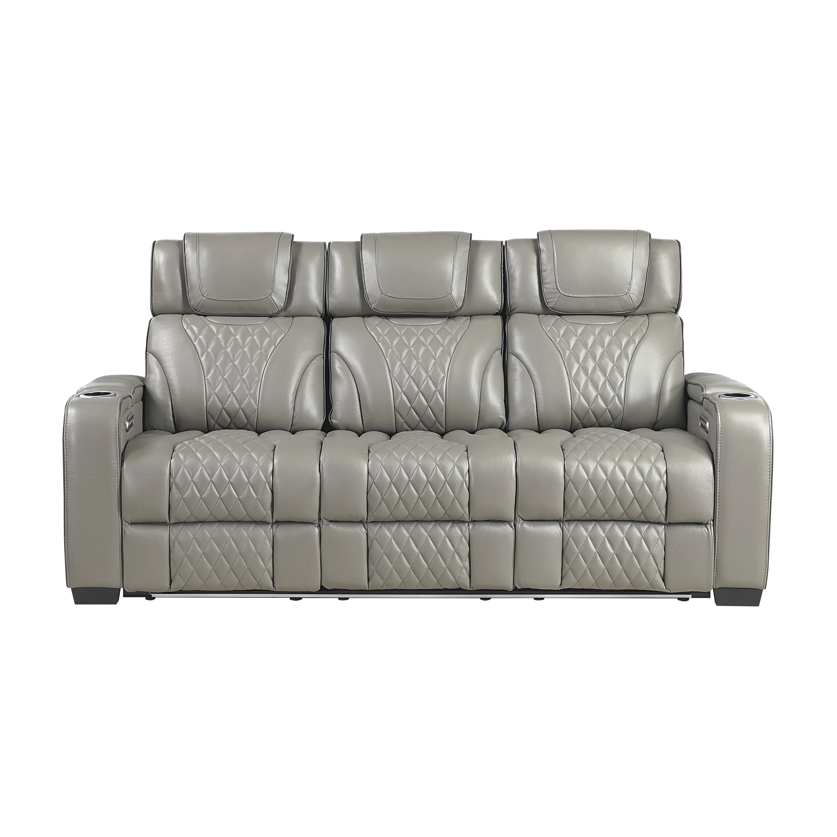 Apex Power Double Reclining Sofa With Center Drop-down Cup Holders, Power Headrests, Storage Arms With Cup Holders, Reading Lights, Wireless Charger, Air Massage And Heat, LED Lighting And Charging Ports - Image 16