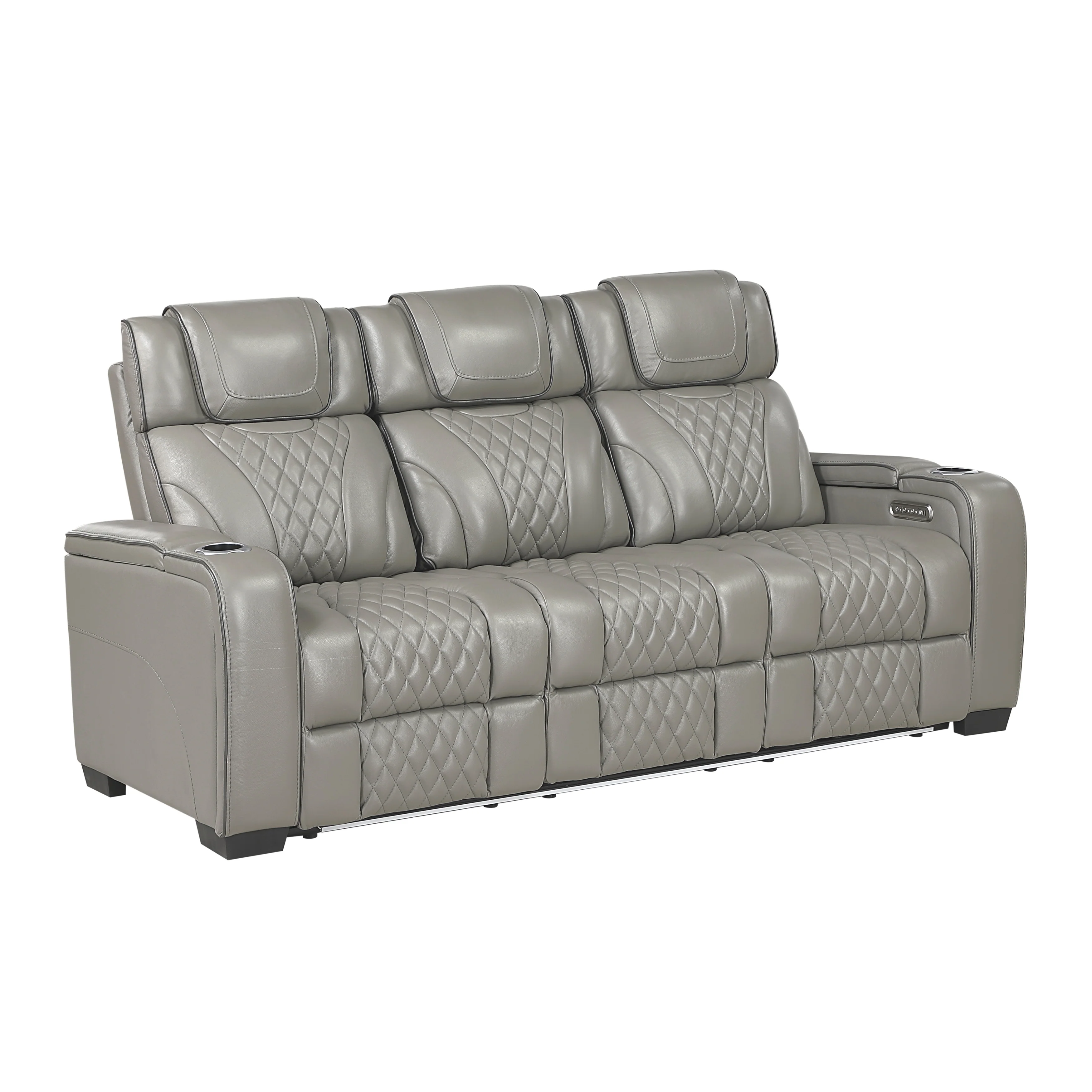 Apex Power Double Reclining Sofa With Center Drop-down Cup Holders, Power Headrests, Storage Arms With Cup Holders, Reading Lights, Wireless Charger, Air Massage And Heat, LED Lighting And Charging Ports - Image 17