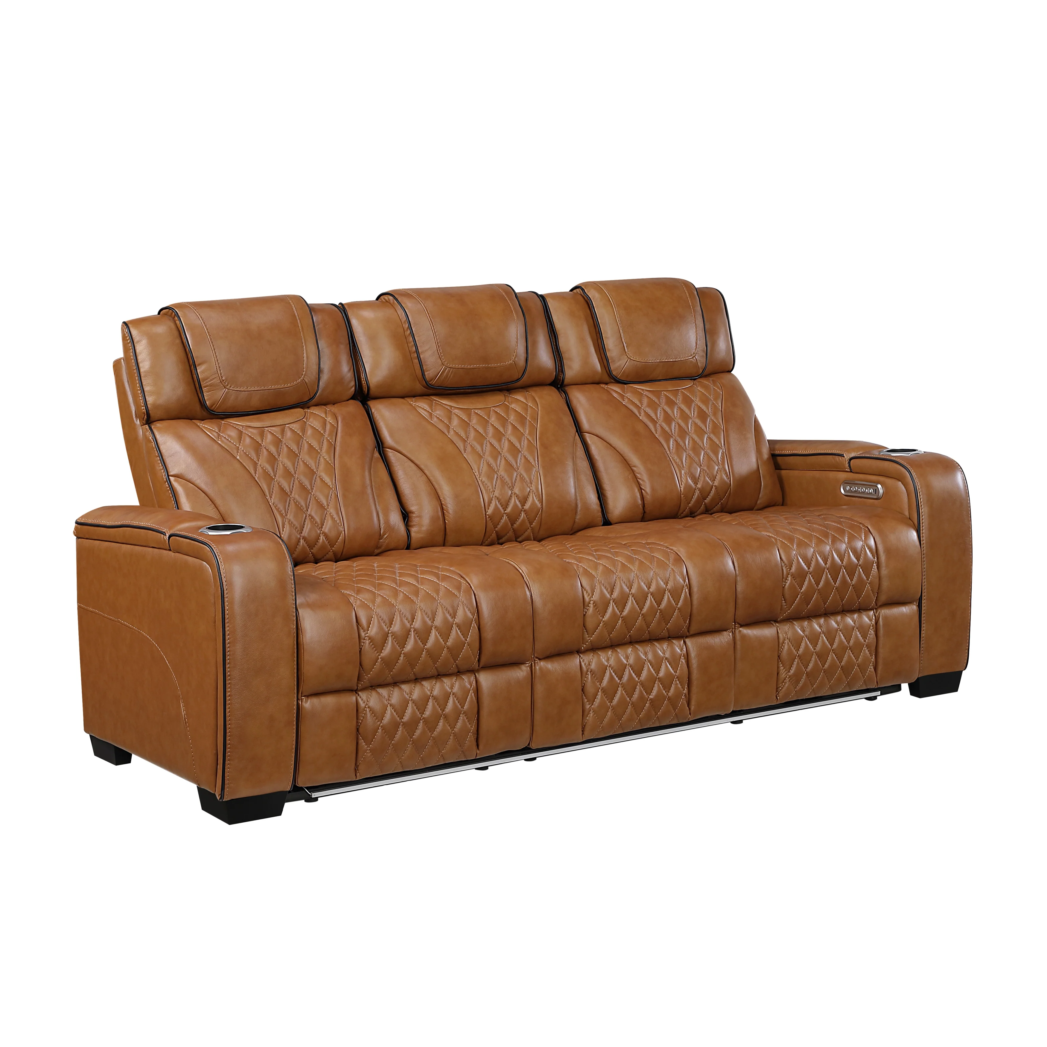 Apex Power Double Reclining Sofa With Center Drop-down Cup Holders, Power Headrests, Storage Arms With Cup Holders, Reading Lights, Wireless Charger, Air Massage And Heat, LED Lighting And Charging Ports - Image 7