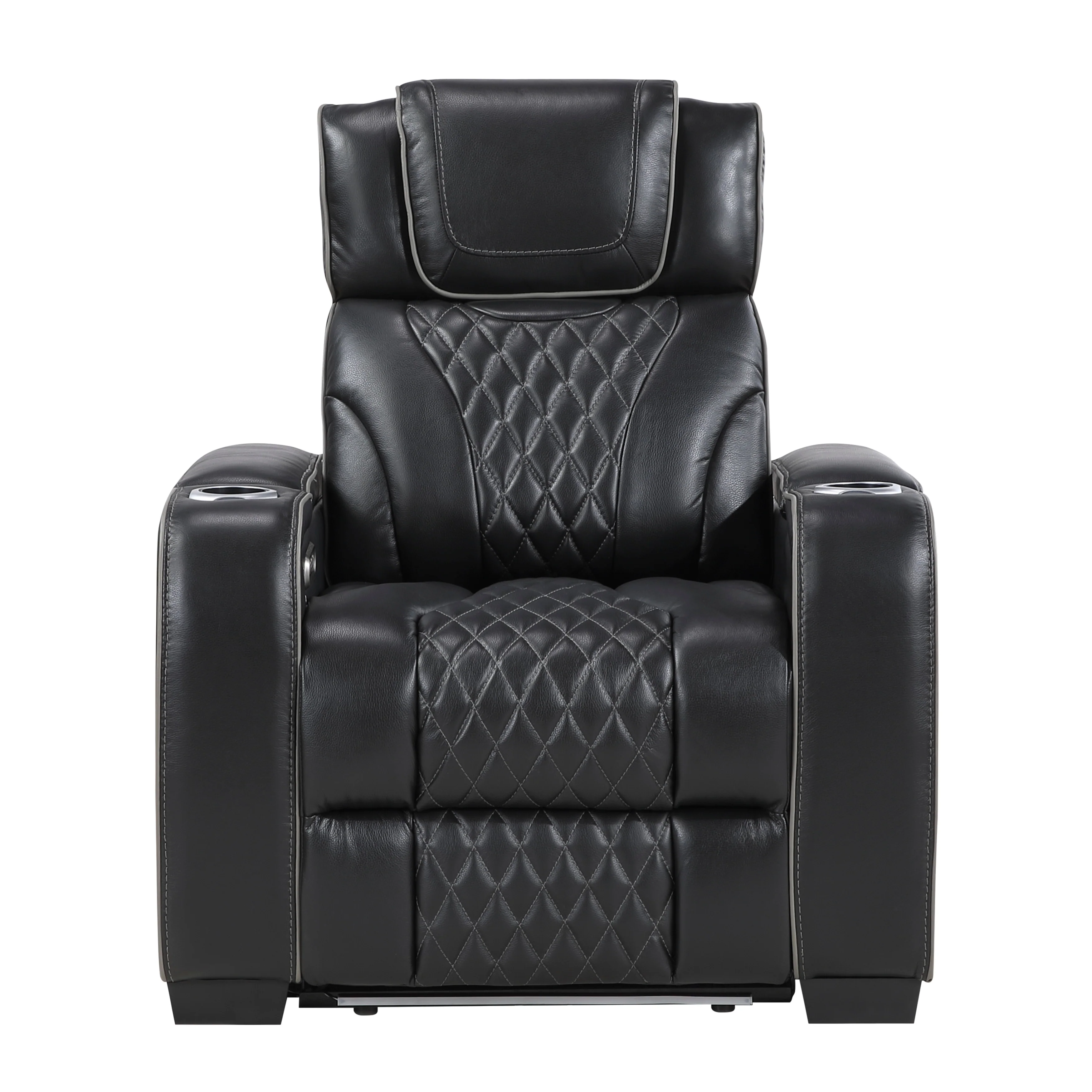 Apex Power Reclining Chair With Power Headrest, Storage Arms With Cup Holders, Air Massage And Heat, LED Lighting And Charging Ports