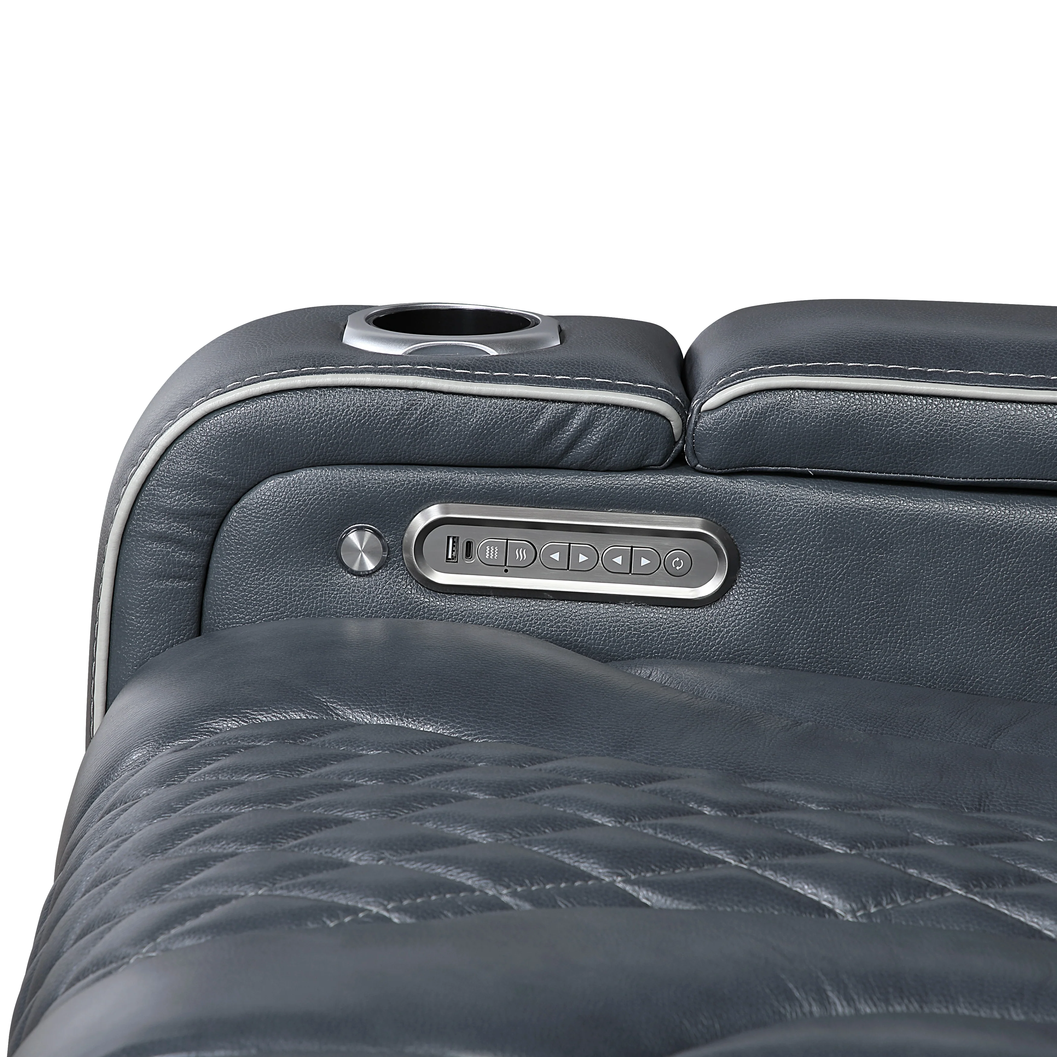 Apex Power Reclining Chair With Power Headrest, Storage Arms With Cup Holders, Air Massage And Heat, LED Lighting And Charging Ports - Image 2