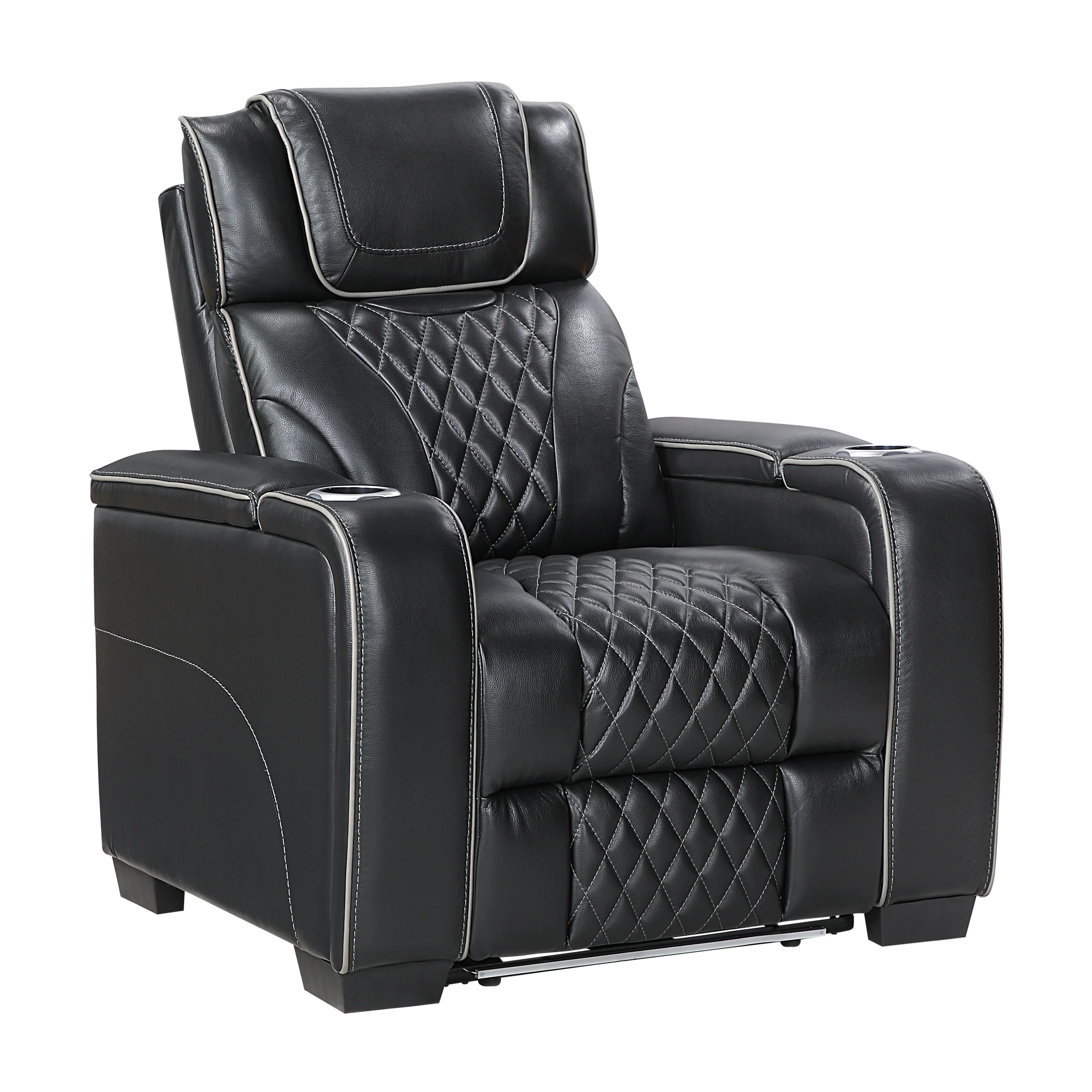 Apex Power Reclining Chair With Power Headrest, Storage Arms With Cup Holders, Air Massage And Heat, LED Lighting And Charging Ports - Image 3