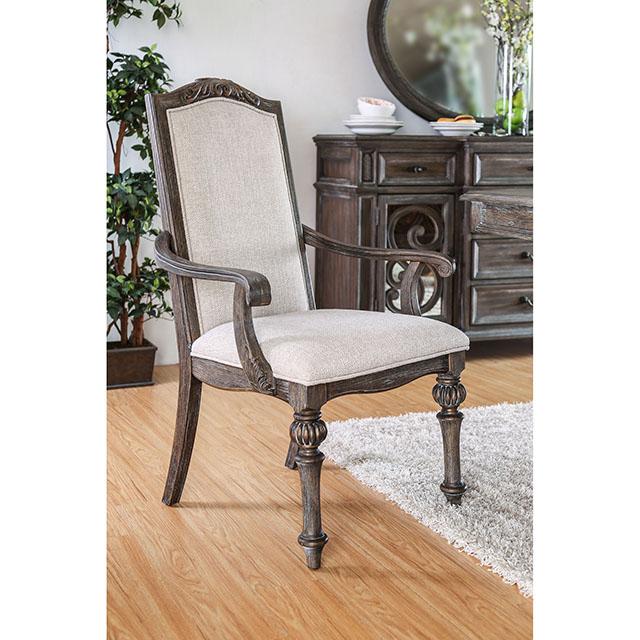 ARCADIA Rustic Natural Tone/ Ivory Arm Chair (2/CTN) - Image 2