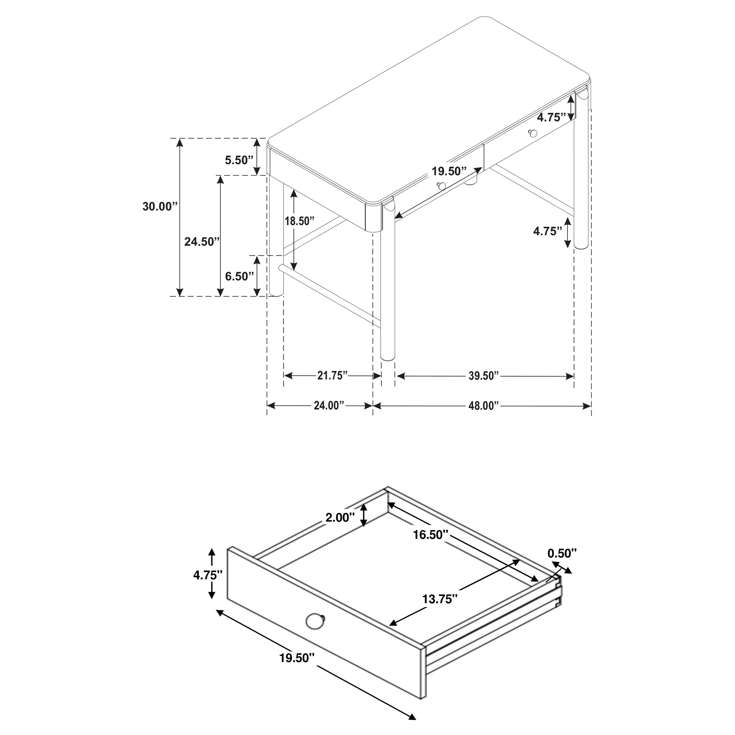 Arini Makeup Vanity Table with Wall Mirror - Image 10