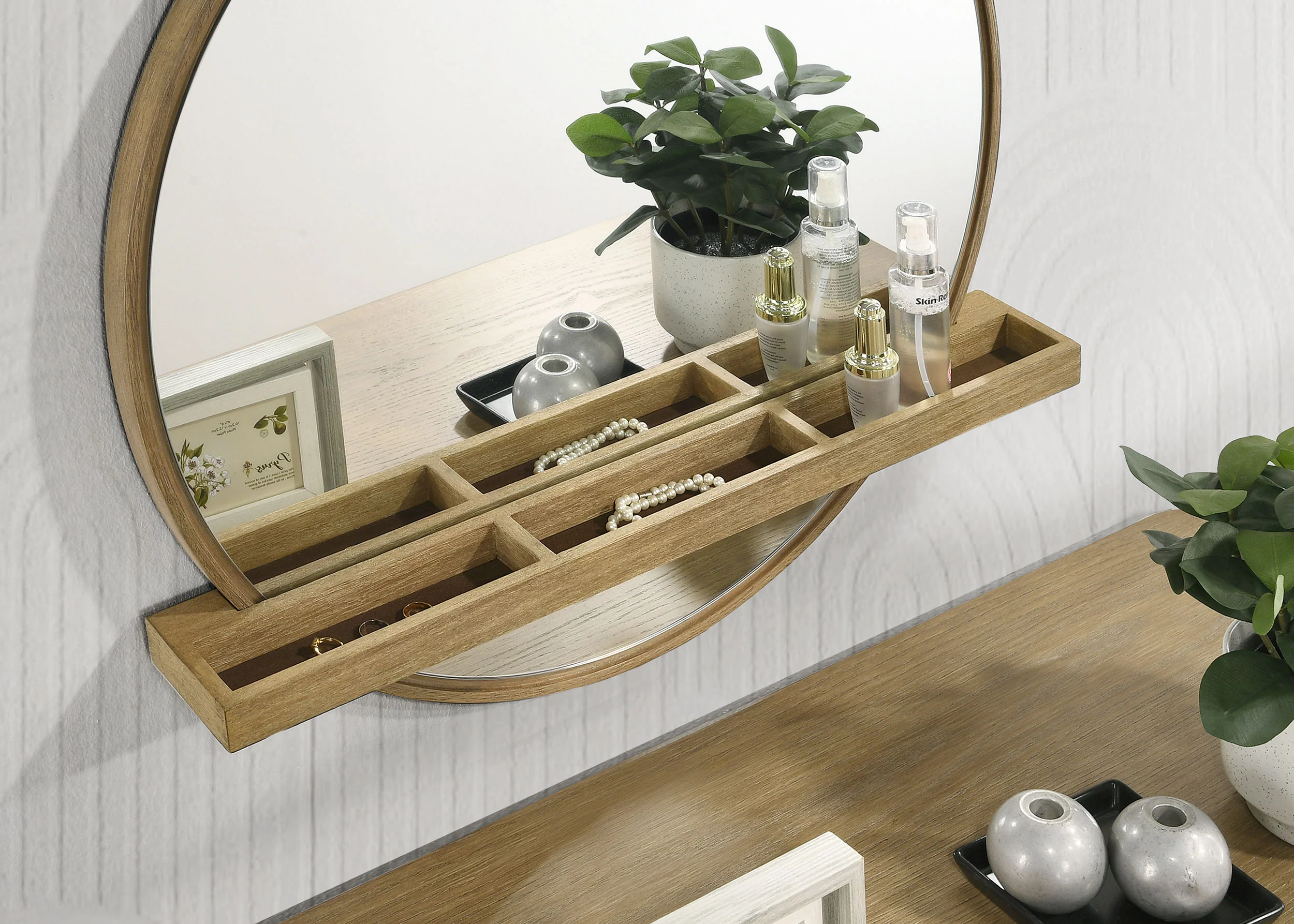 Arini Makeup Vanity Table with Wall Mirror - Image 8