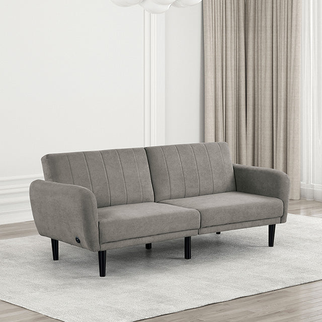 Aristide Futon Sofa Grey & Brown - Image 2