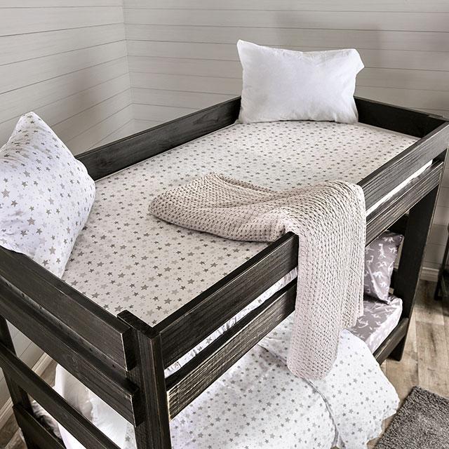 Arlette Twin/Twin Bunk Bed Brown, Black, Gray, & White - Image 11