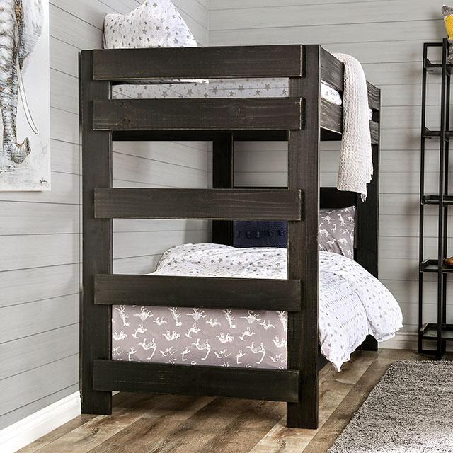 Arlette Twin/Twin Bunk Bed Brown, Black, Gray, & White - Image 13