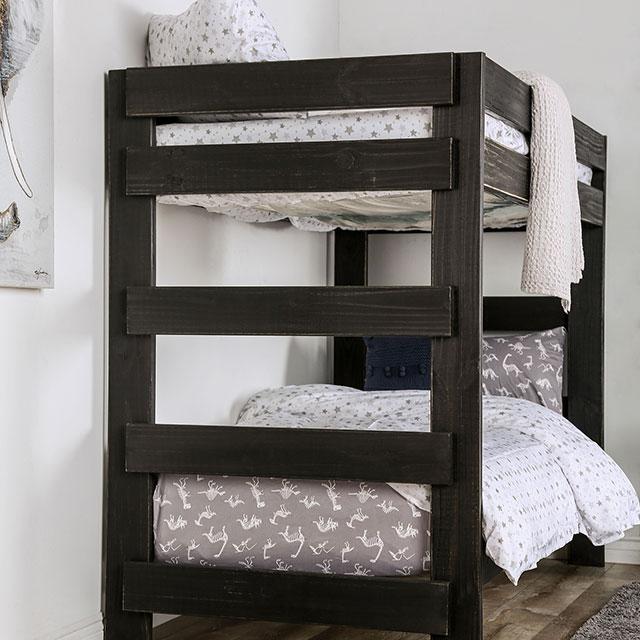 Arlette Twin/Twin Bunk Bed Brown, Black, Gray, & White - Image 14