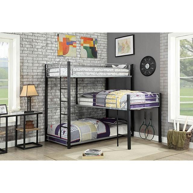 Aubrey Sand Black Twin Triple Decker Bed - Image 2