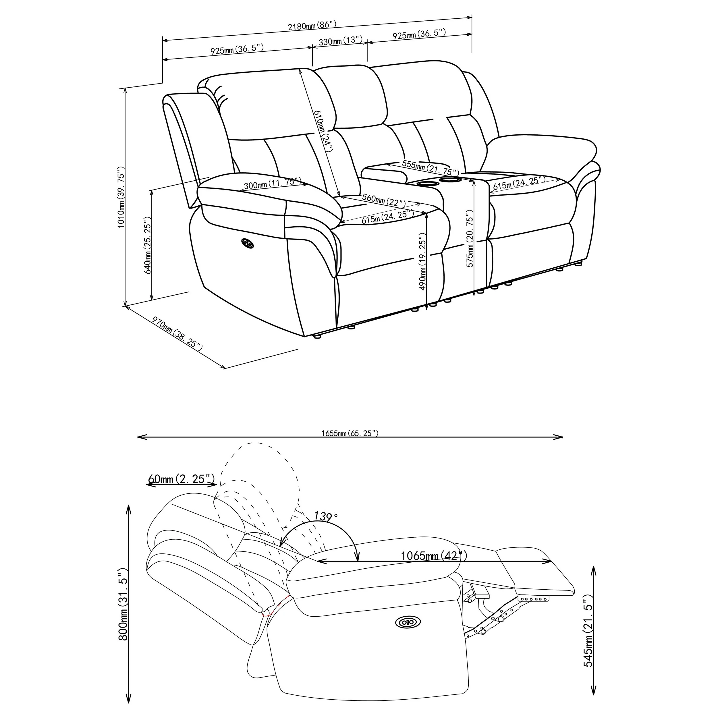 Bahrain Power Reclining Loveseat - Image 10