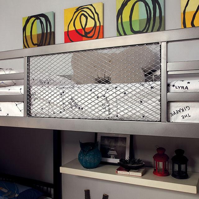 BALLARAT Silver Triple Twin Bunk Bed w/ Desk - Image 3