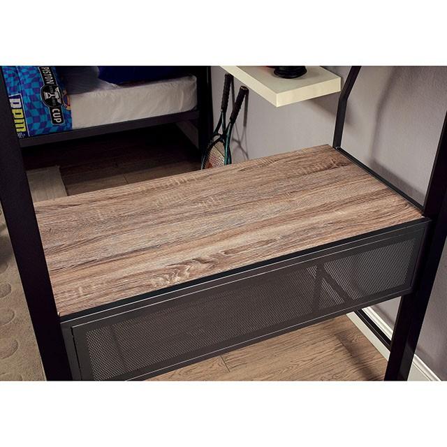 BALLARAT Silver Triple Twin Bunk Bed w/ Desk - Image 4