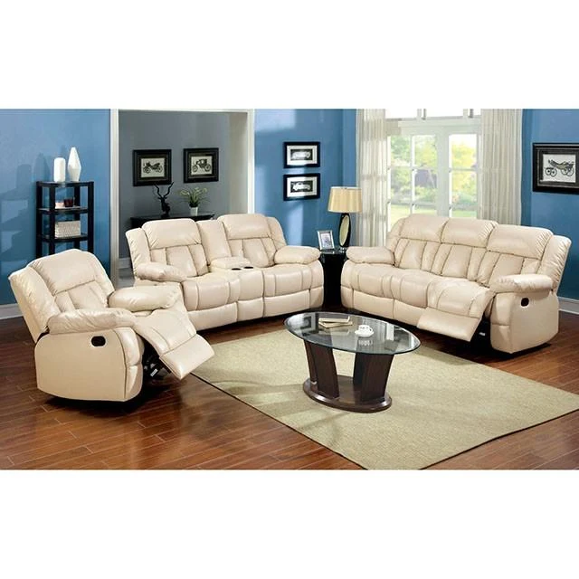 Barbado Ivory Sofa w/ 2 Recliners - Image 3