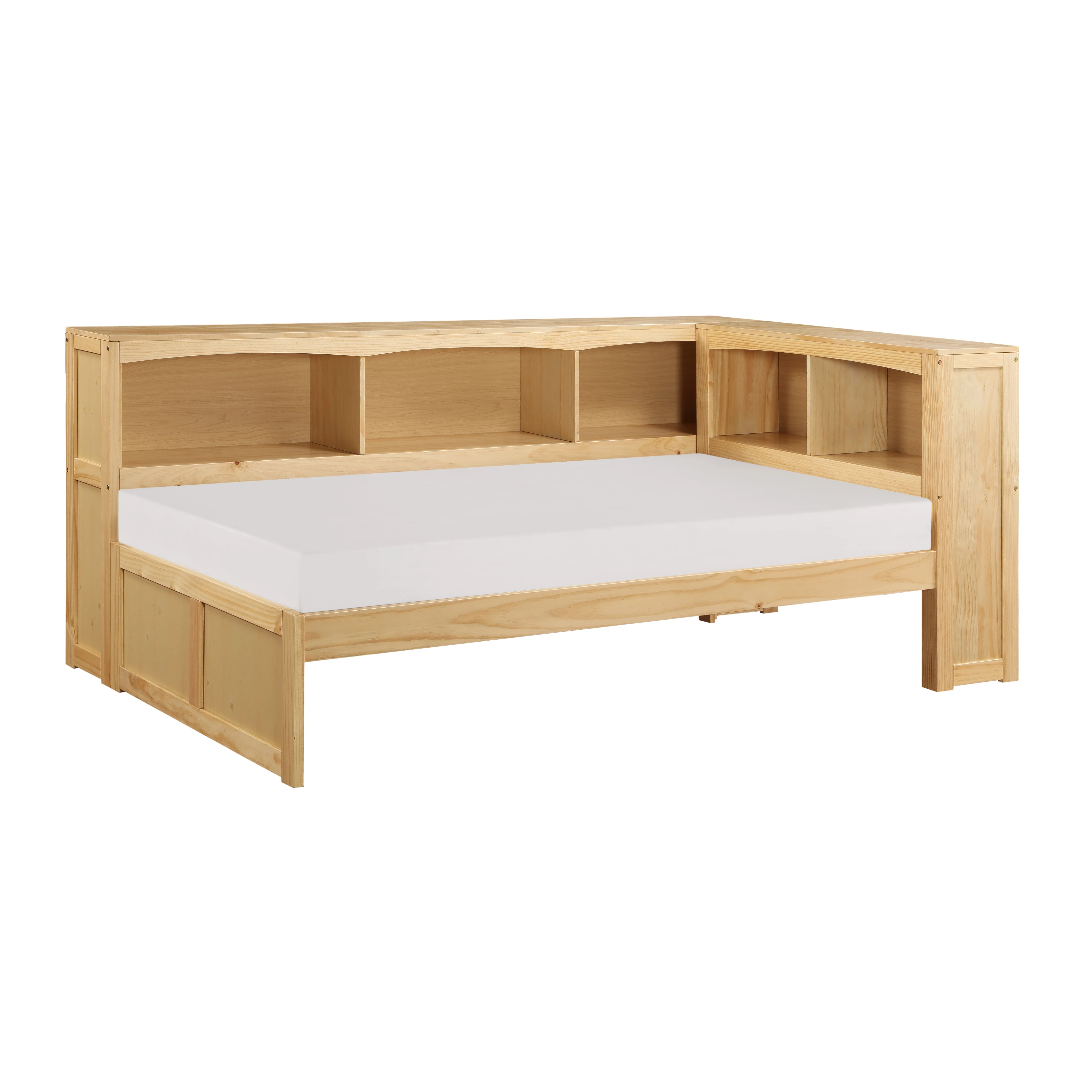 Bartly Twin Bookcase Corner Platform Bed