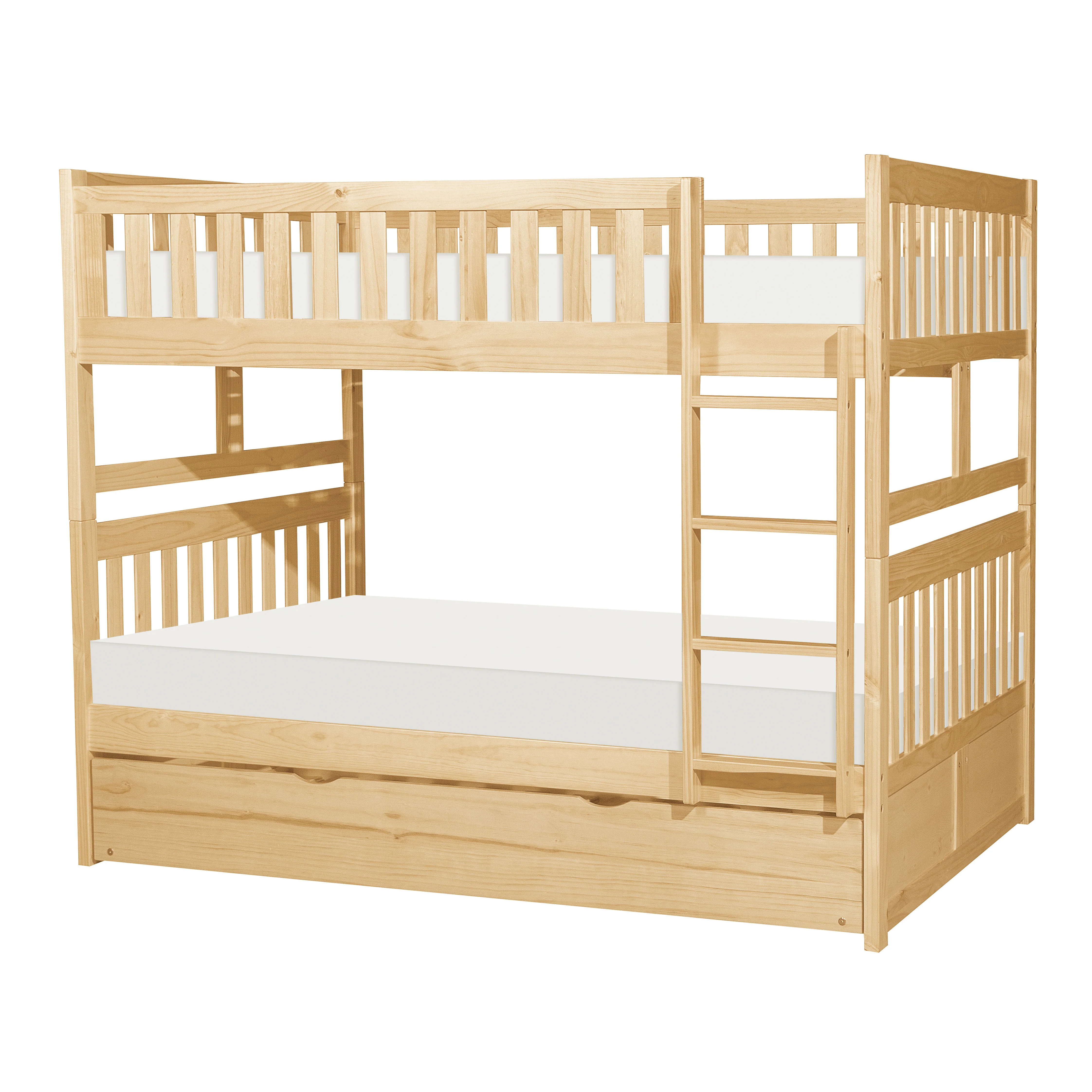 Bartly Full/Full Bunk Bed With Twin Trundle