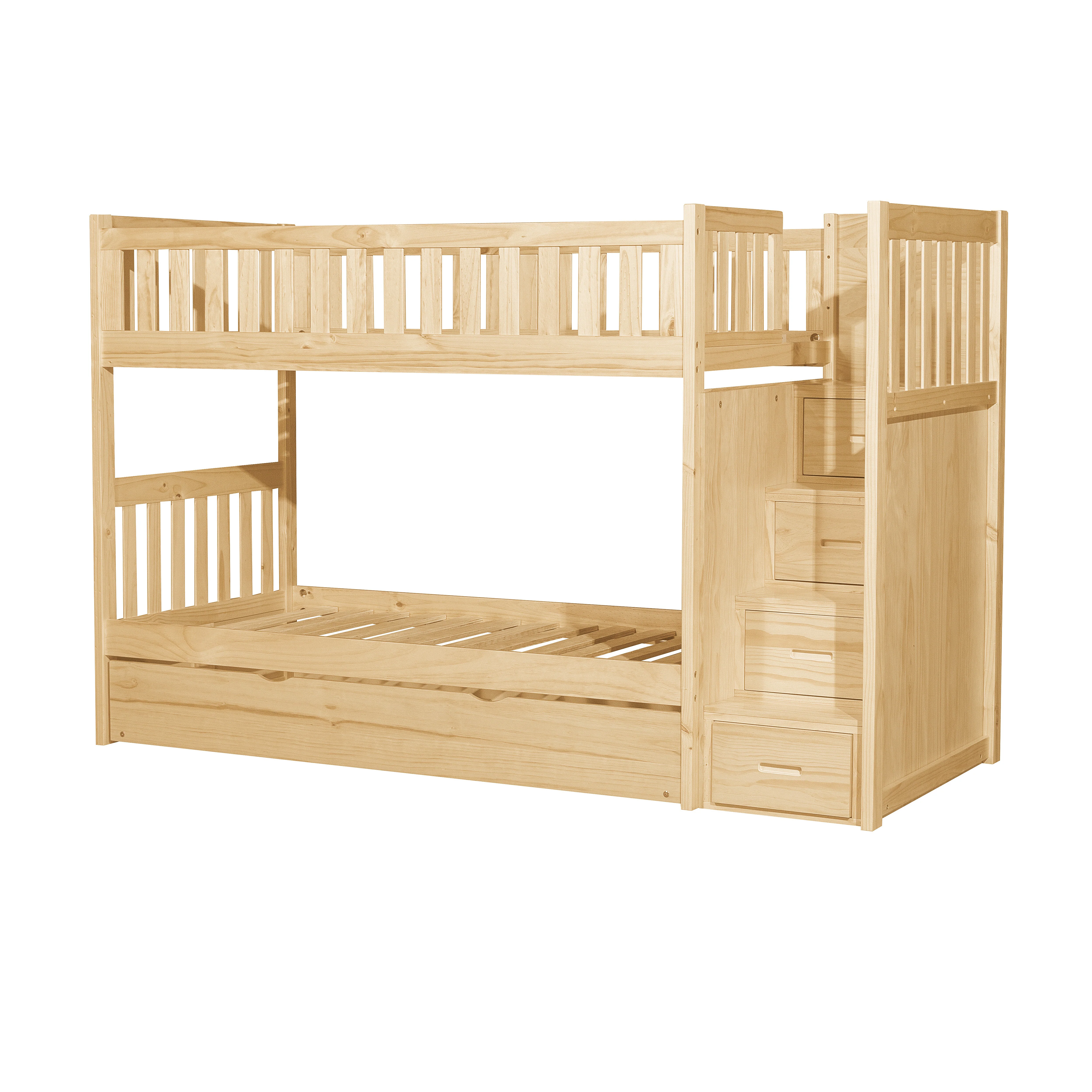 Bartly Twin/Twin Step Bunk Bed With Twin Trundle - Image 2