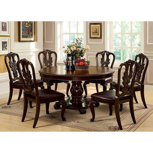 Bellagio Brown Cherry Round Dining Table - Image 2