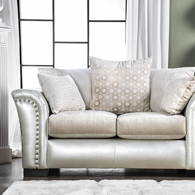 Benigno Love Seat Silver & Gray - Image 9