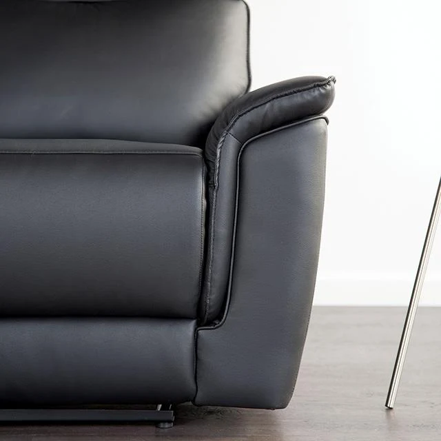 Bienne Loveseat Manual Recliner White & Black - Image 10