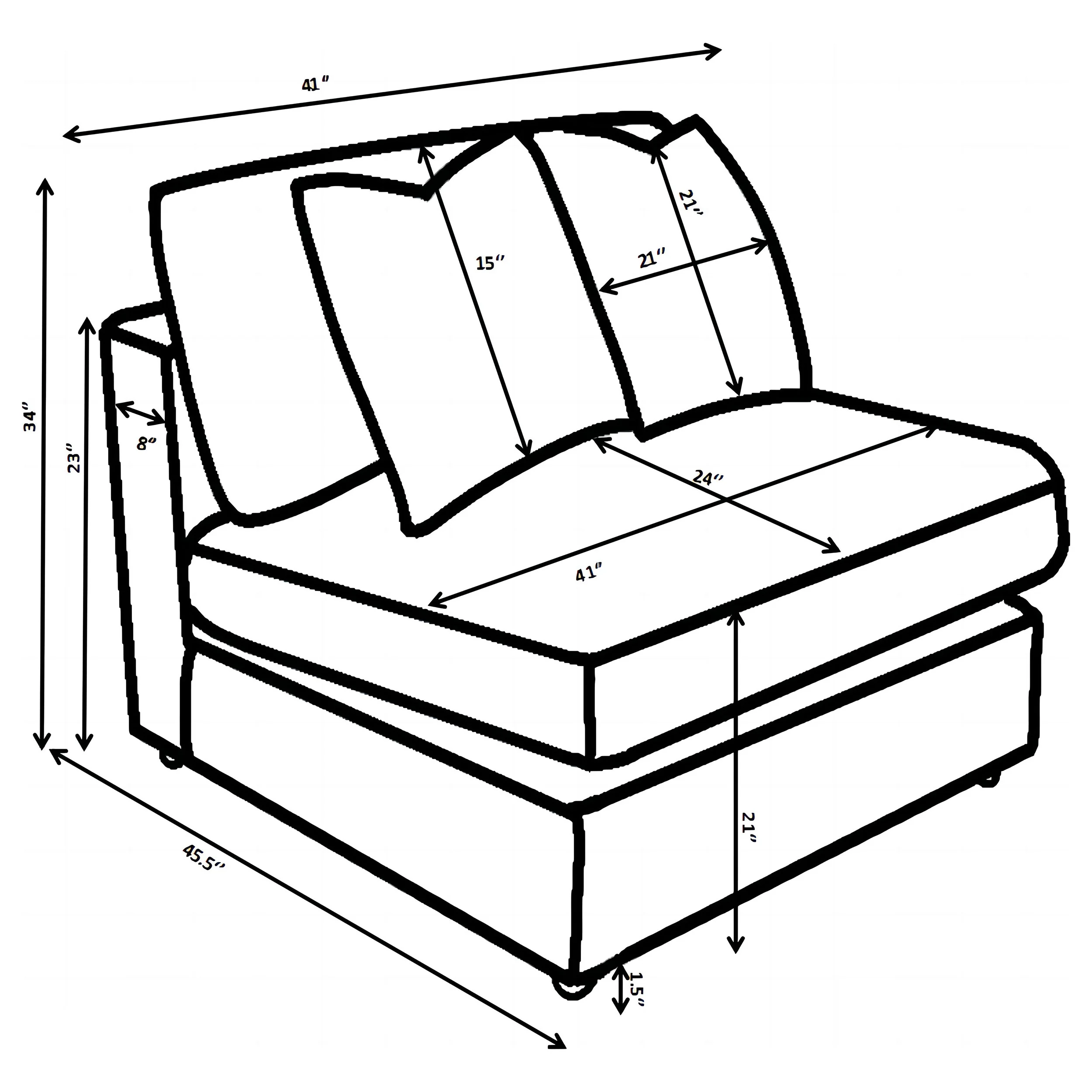 Blaine Armless Chair - Image 10