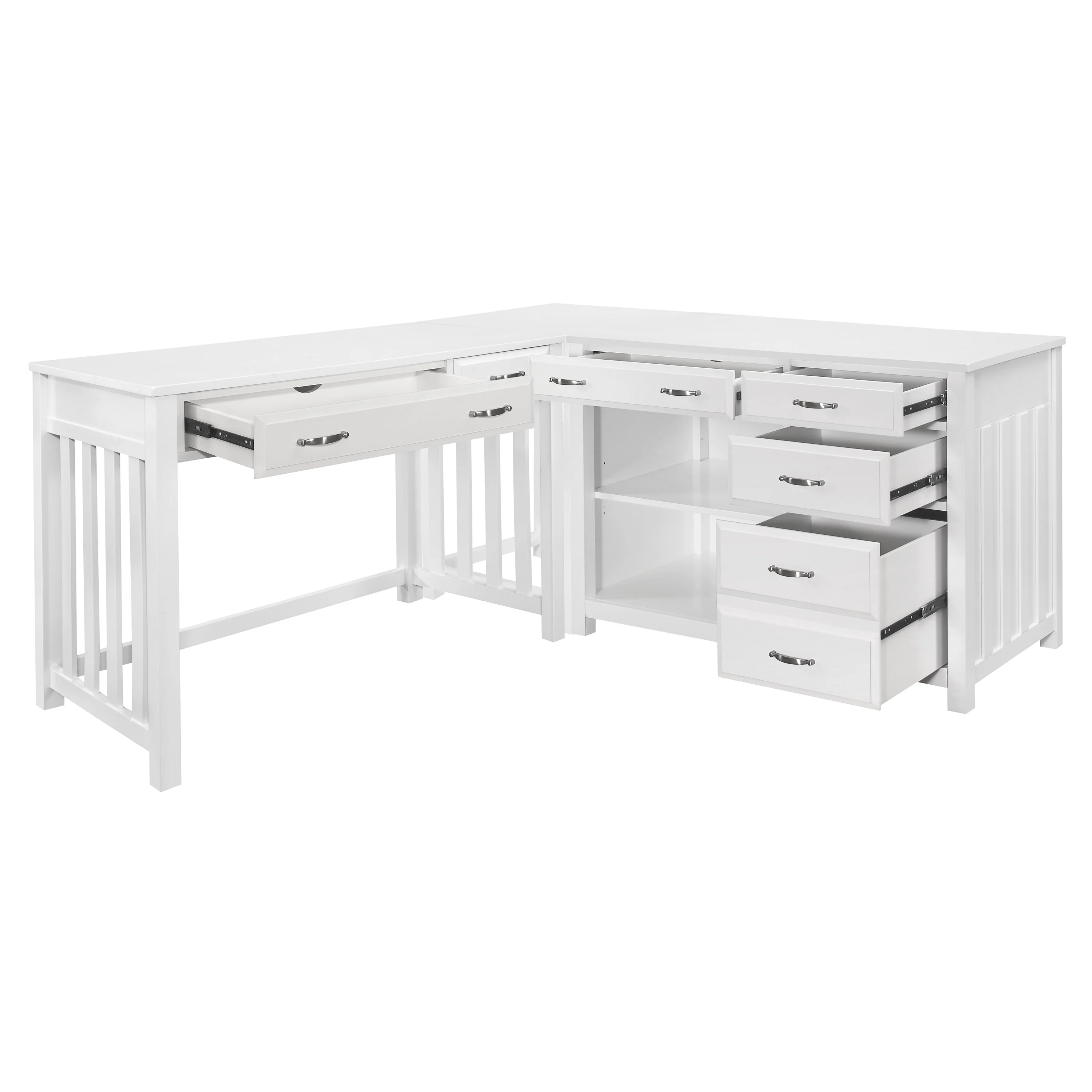 Blanche 3pc Corner Desk (desk+corner+credenza) - Image 3