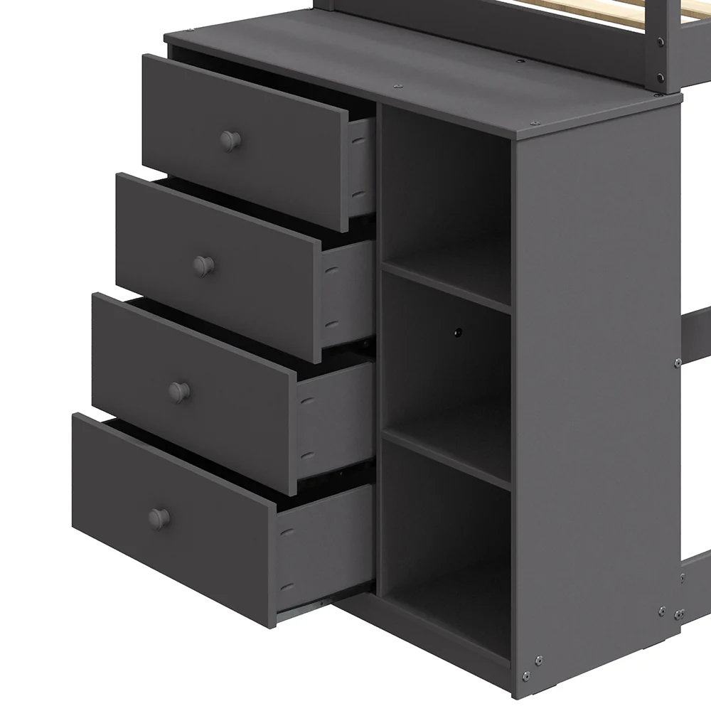 Bunk Bed (T/T) w/4 Drawers & 3 Compartments - Image 5