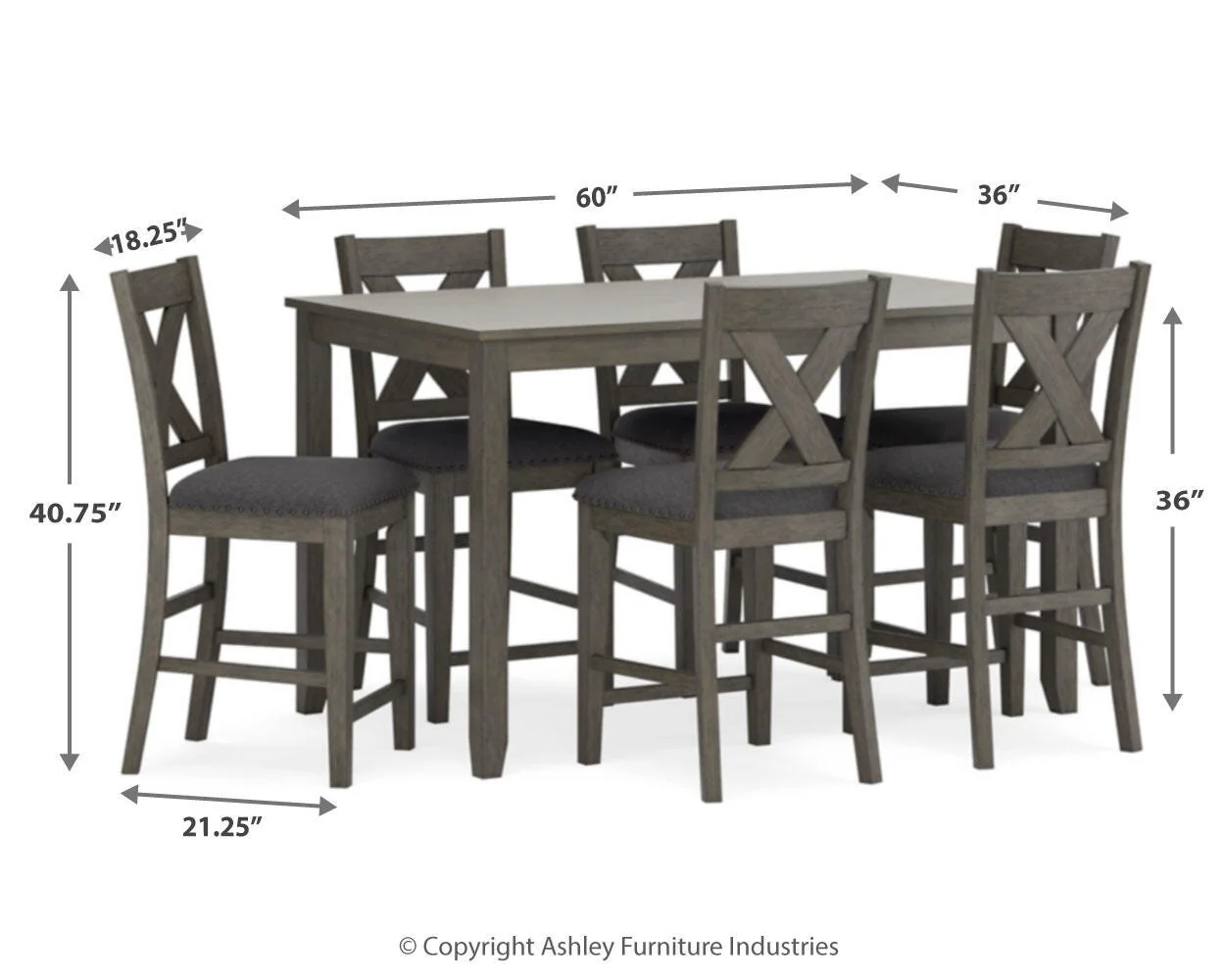 Caitbrook Counter Height Dining Table and Bar Stools (Set of 7) - Image 14
