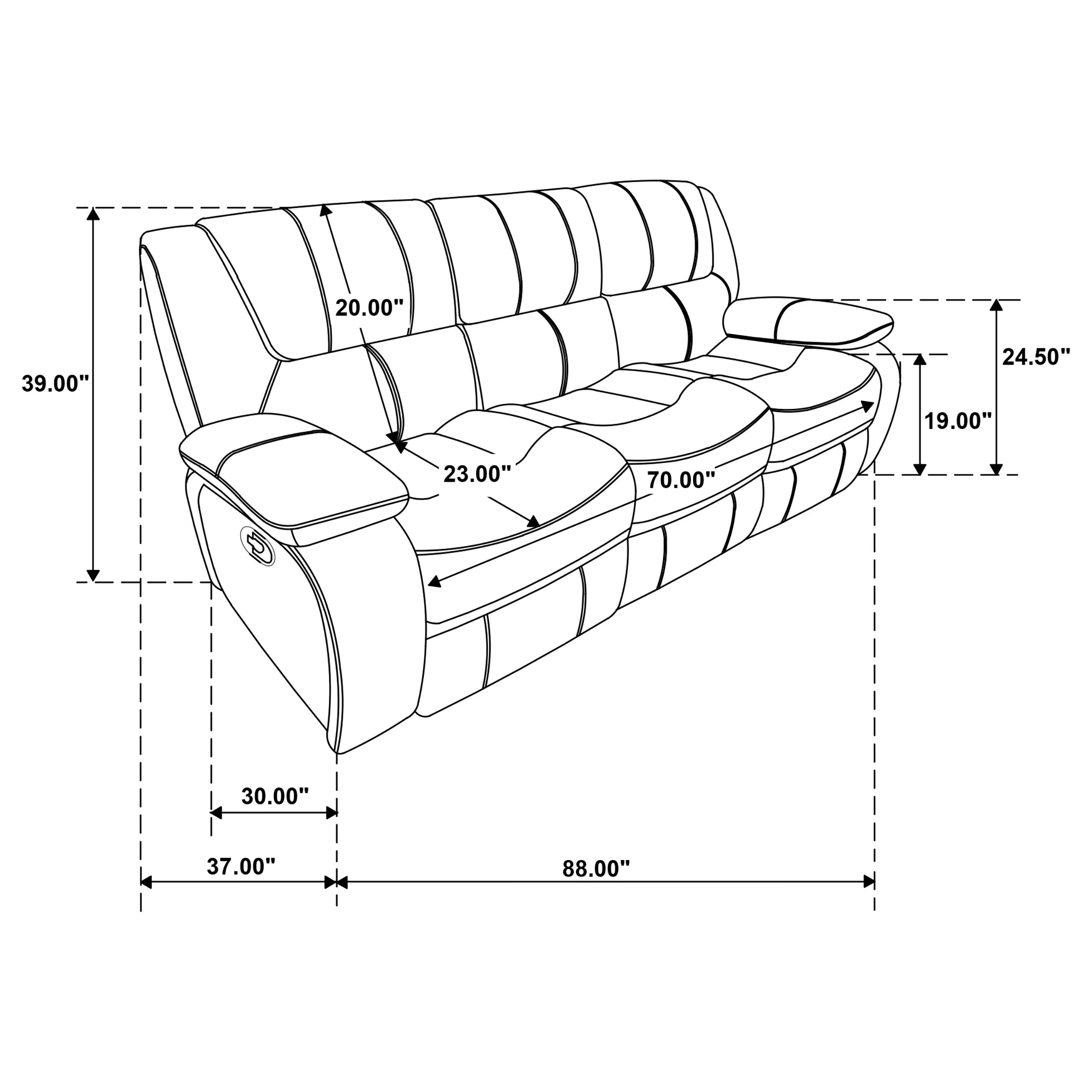 Camila Reclining Sofa - Image 22