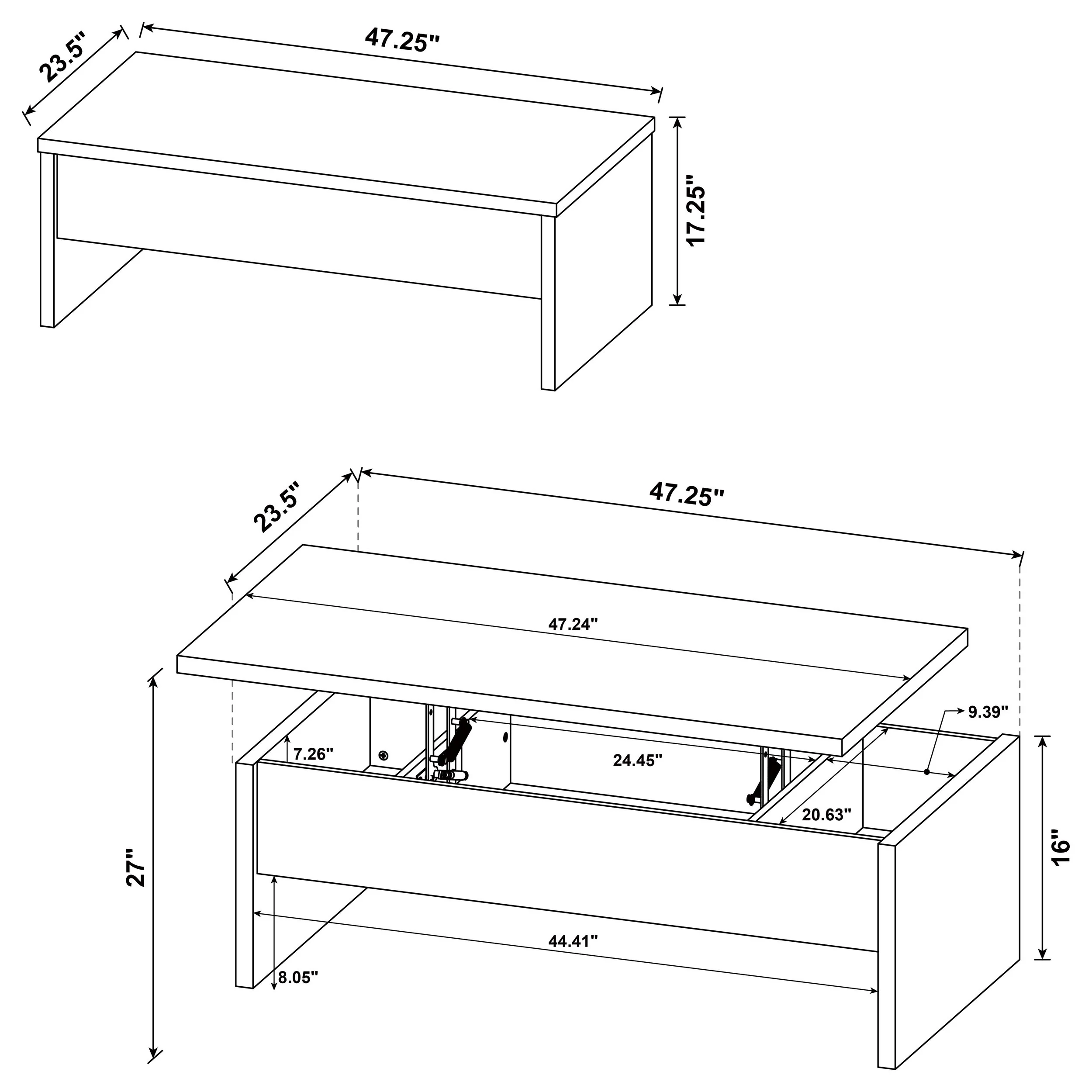 Canoga Lift-Top Coffee Table Set - Image 17